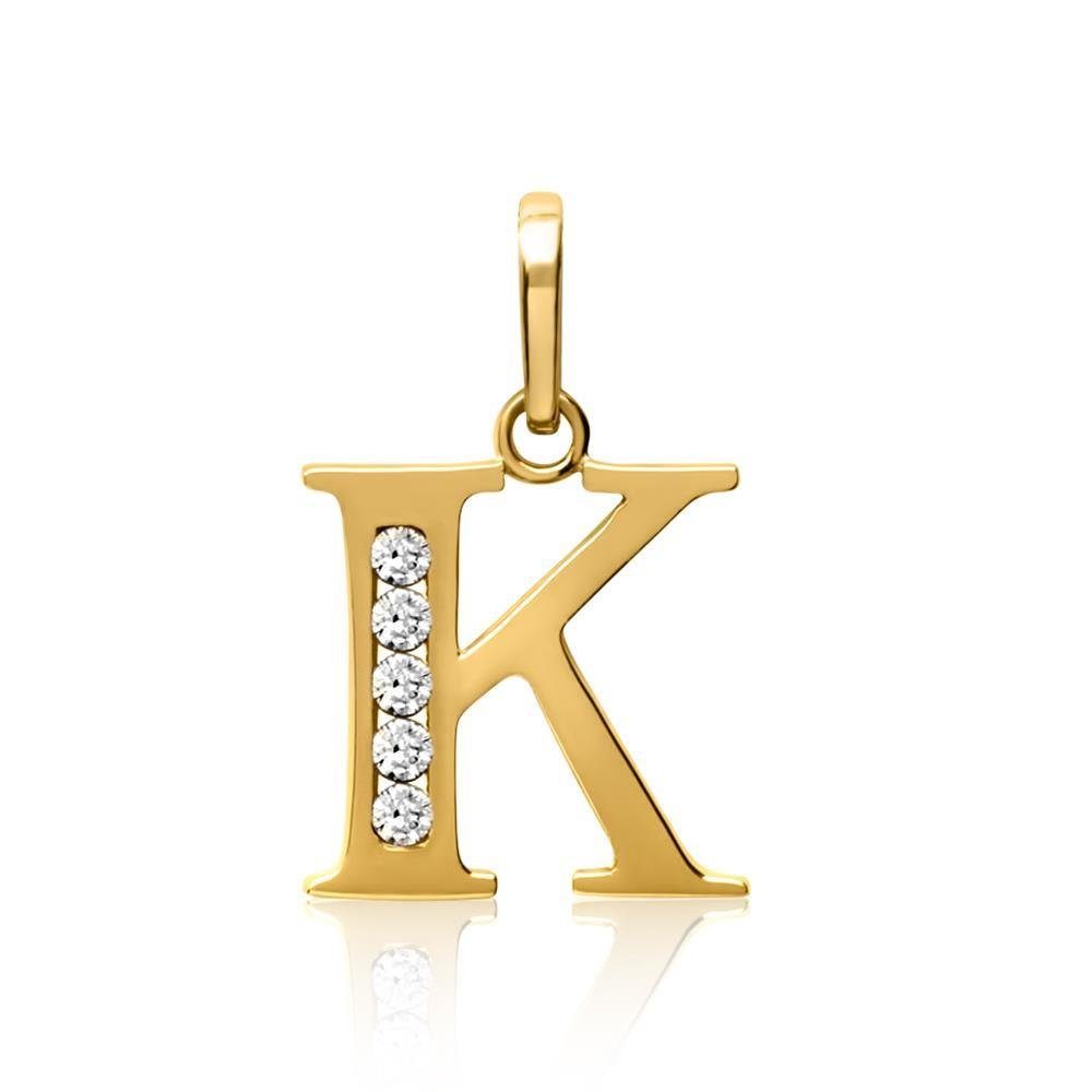 Unique Buchstabenanhänger Goldanhänger K aus 333er Gold GP0142