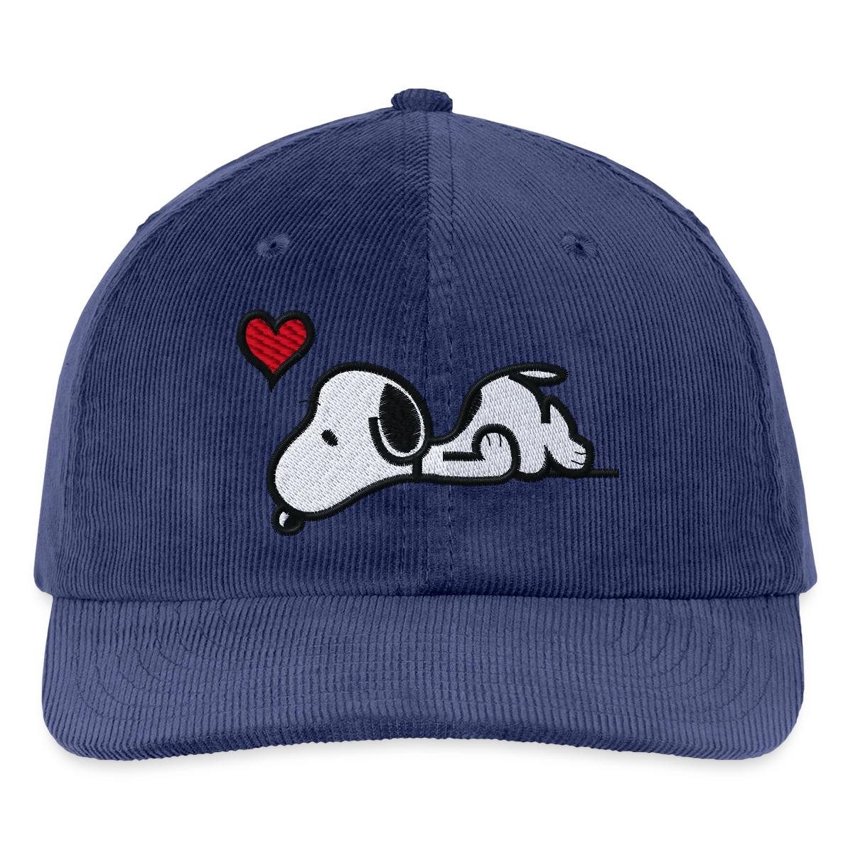 Spreadshirt Baseball Cap Peanuts Snoopy Liebe Herz Love Stick Geschenkidee Bestickte Cord Cap (1-St)
