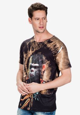 Cipo & Baxx T-Shirt mit extravagantem Affen-Print