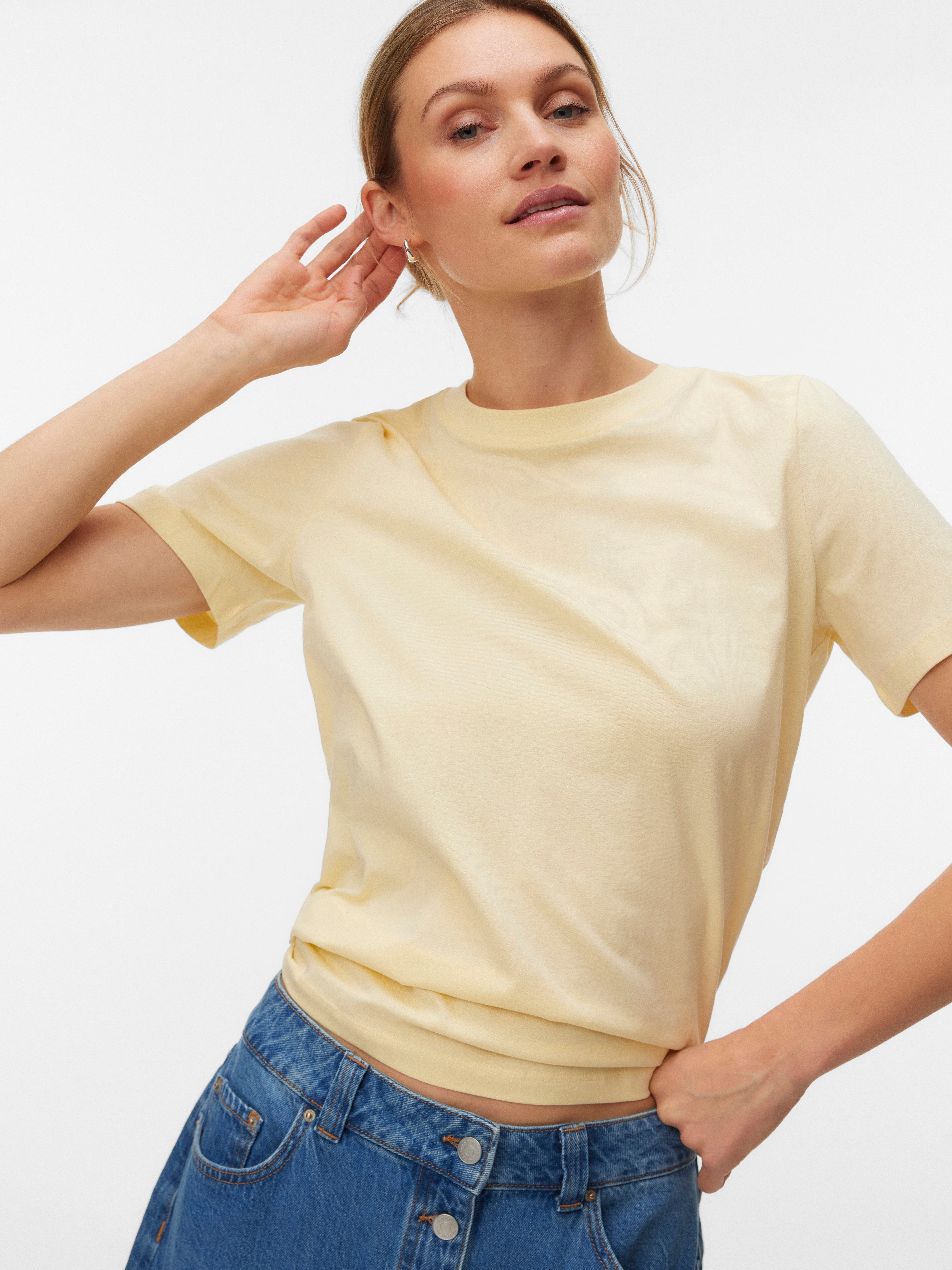 Vero Moda Kurzarmshirt VMPAULINA SS T-SHIRT GA JRS NOOS Baumwolle, regular günstig online kaufen
