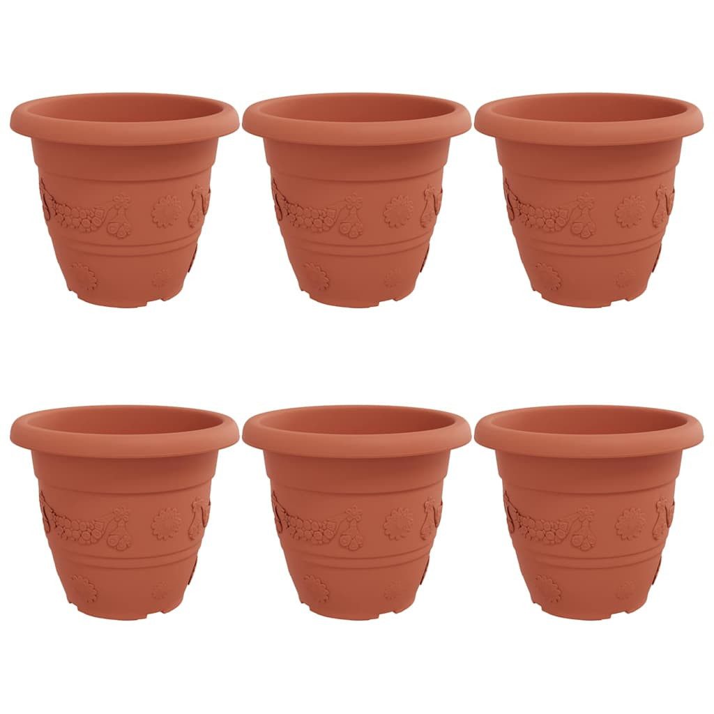 vidaXL Blumentopf Runder Blumentopf 6 stk. Ziegelrot Ø 39 x 32 cm Kunststoff (6 St)