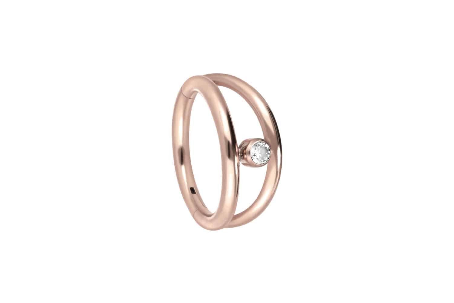 Piercing-Set Titan Segmentring Clicker 2 RINGE + KRISTALL