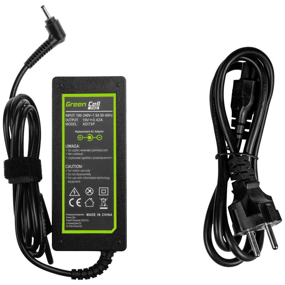 Green Cell PRO Charger / AC Adapter 19V 3.42A 65W for Acer GC-AD73P Notebook-Netzteil