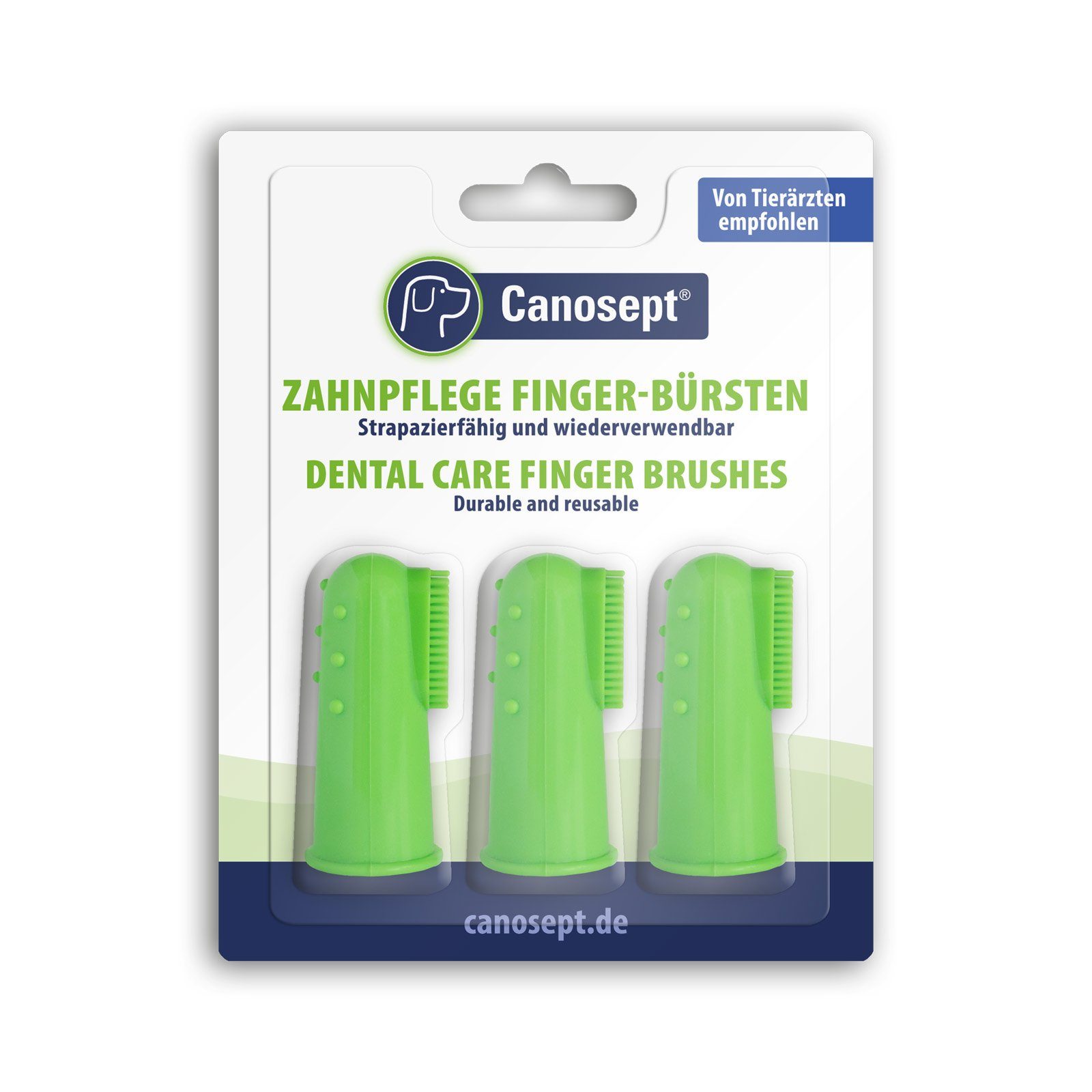 Fellpflege Canosept Zahnpflege Finger-Bürsten 3er