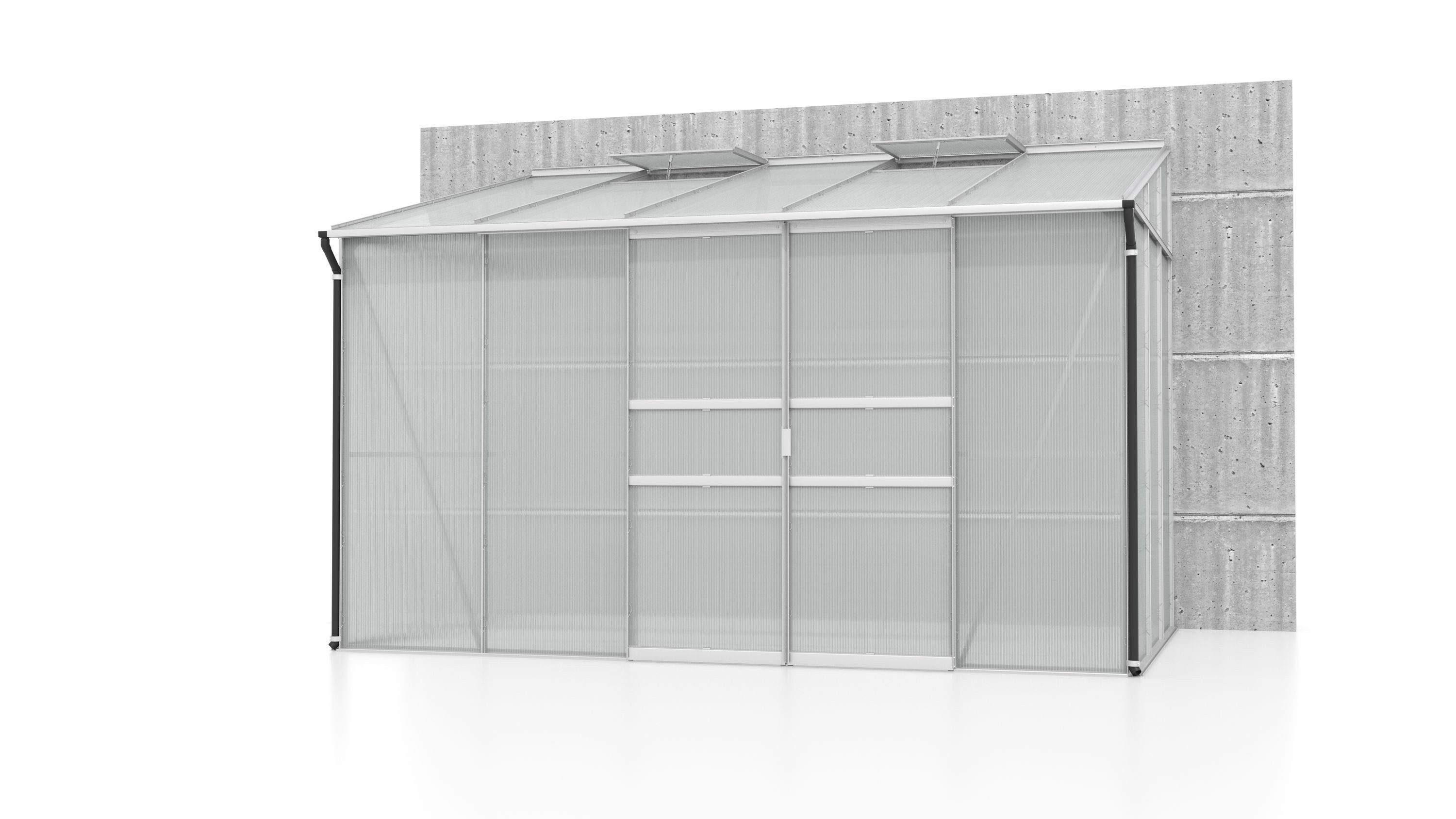 Gewächshaus Ida 6500 HKP 4mm Alu mit 2 Fenster Garten
