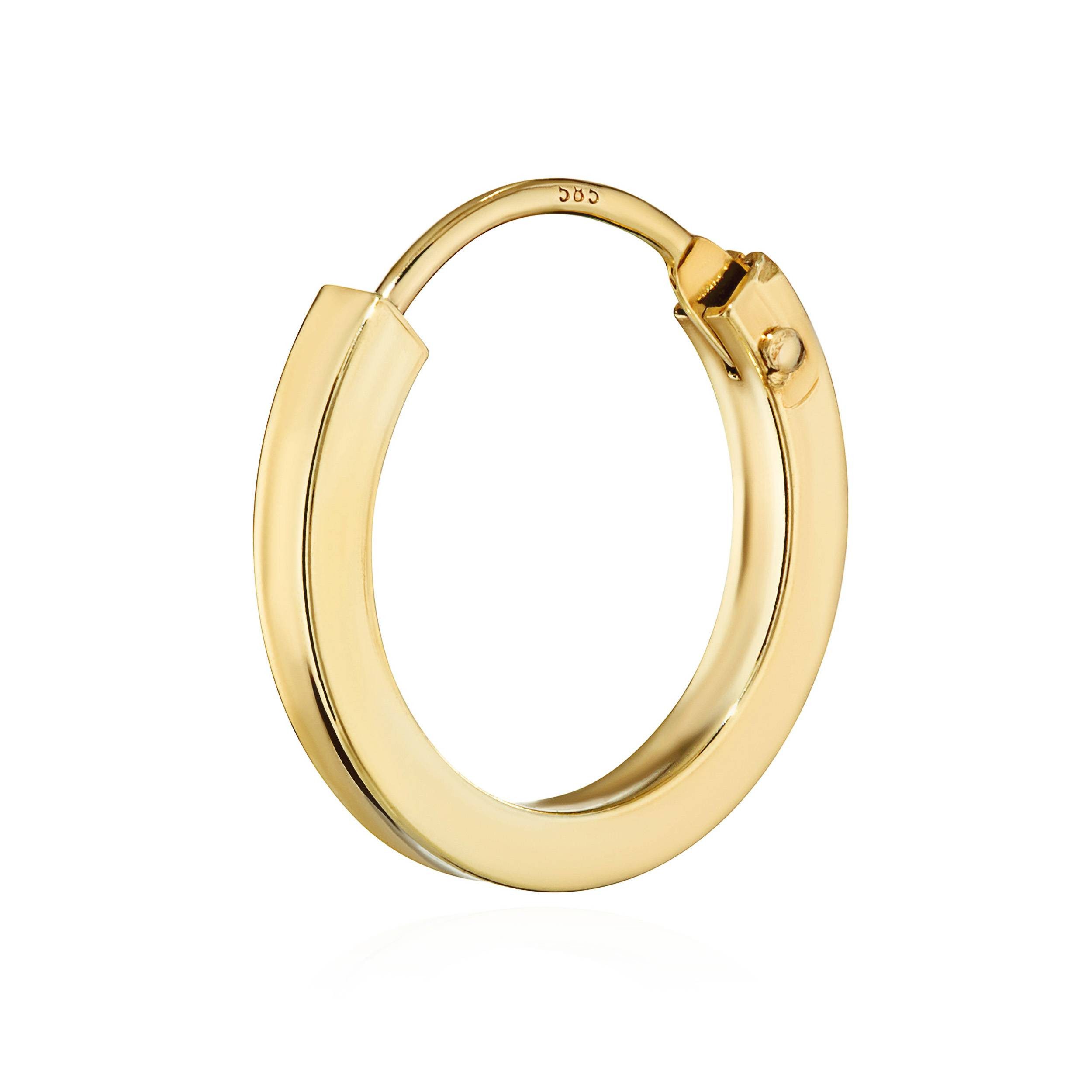 NKlaus Single-Creole Einzel 585 Gelbgold Creole Ohrring Ohrschmuck Quad günstig online kaufen