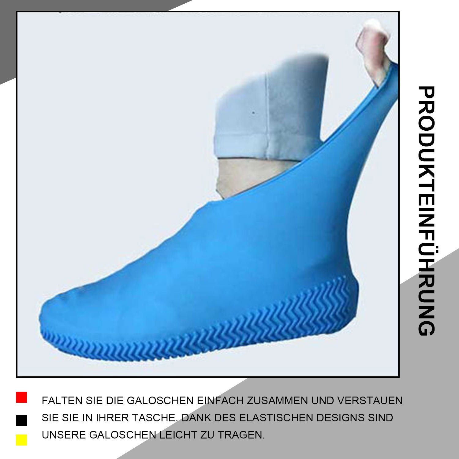 MAGICSHE Schuhüberzieher Wasserdichte Unisex Blau Überschuhe Silikon