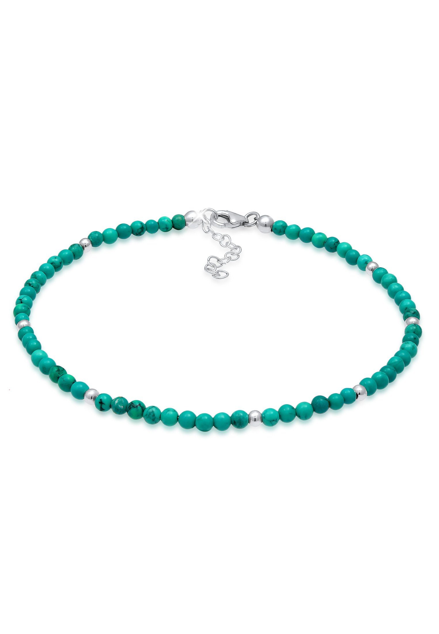 Nenalina Fußkette Türkis Howlith Kugeln Sommer Strand 925 Silber