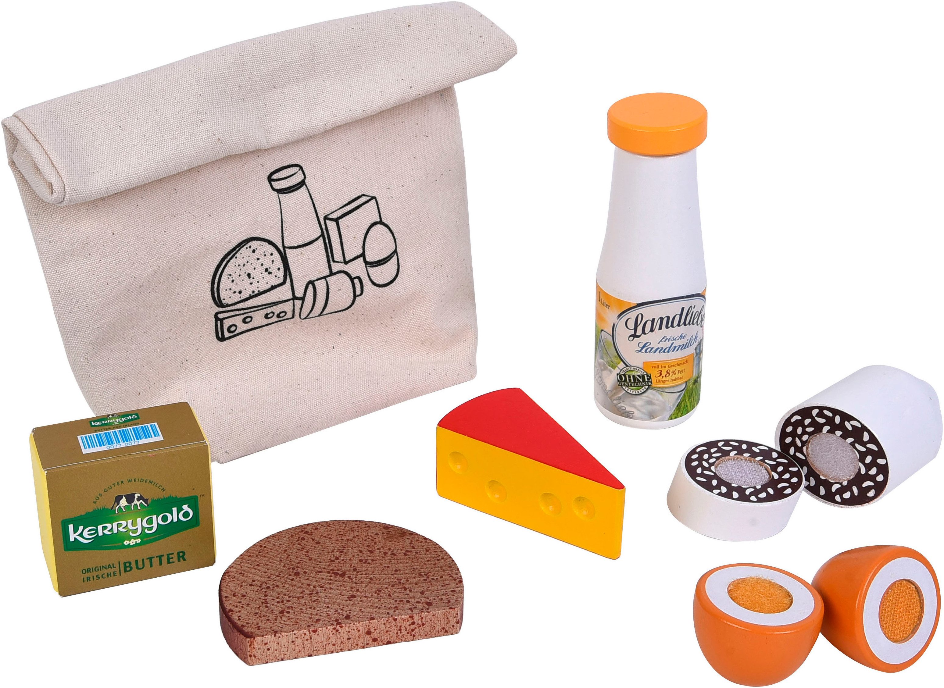 Tanner Spiellebensmittel Picknick Artikel im schönen Baumwollsäckchen
