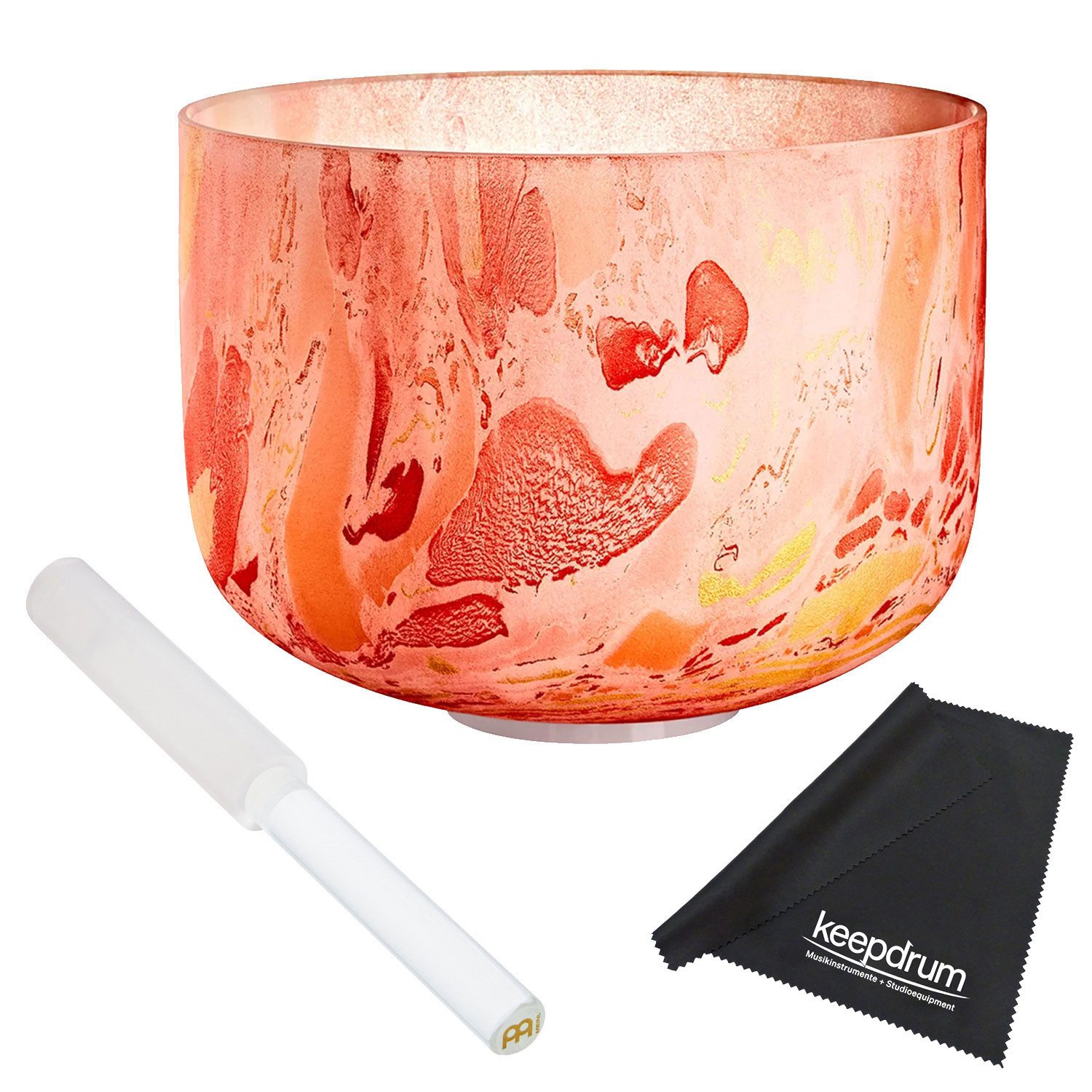 Meinl Sonic Energy Klangschalen Sonic Energy Kristall-Klangschale MCSB10-D Sakral-Chakra mit Reiber,Klangschale, Vorteils-Set mit Reiber