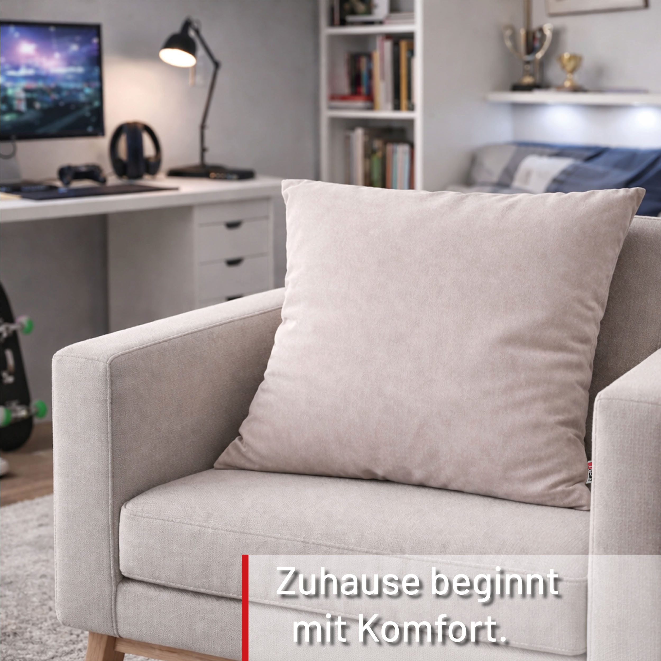 Deco-Raum Dekokissen Kissen für Couch und Sofa mit Füllung mit Reißverschluss, Sofakissen
