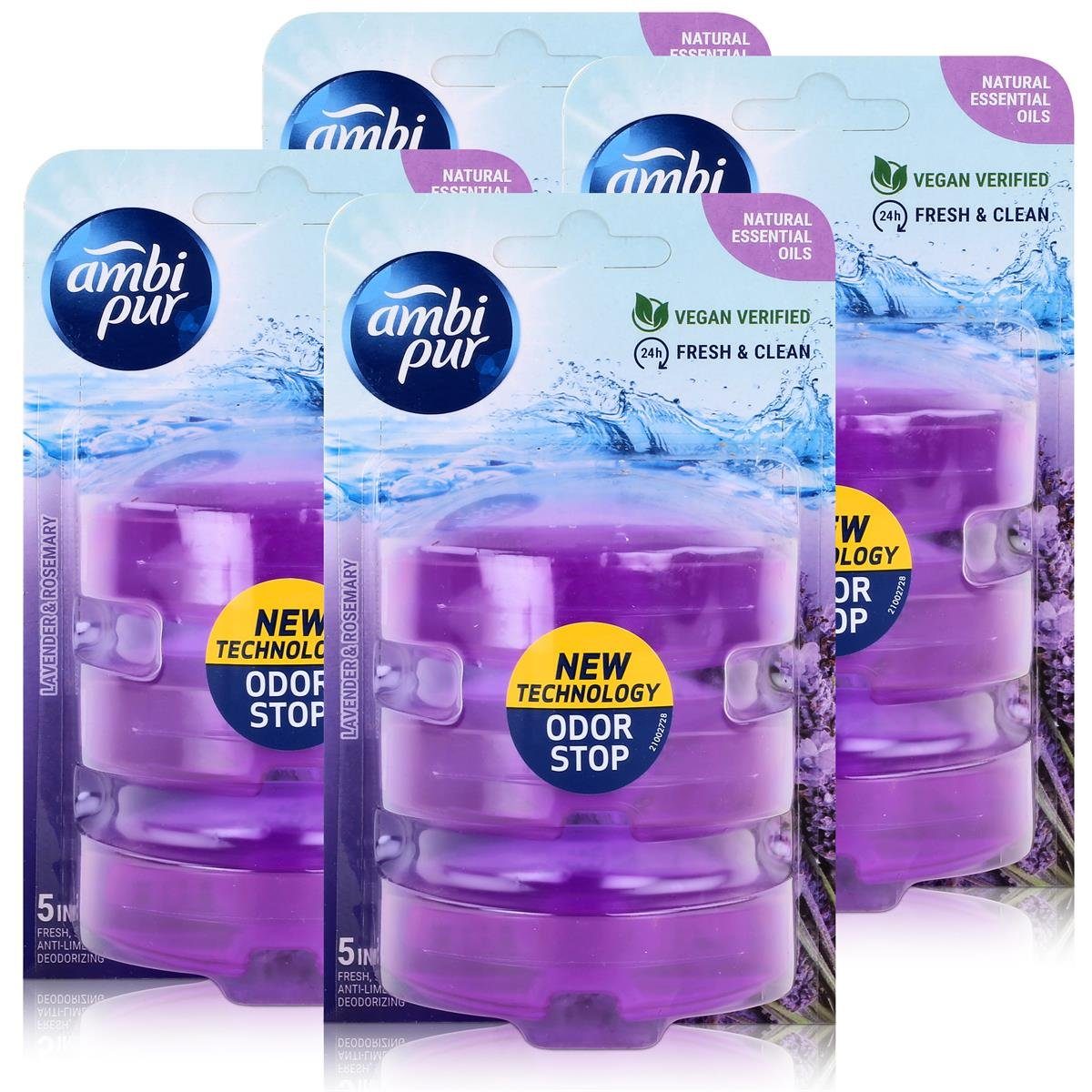 WC-Duftspüler Ambi Pur WC-Frische Lavender & Rosemary Nachfüller 3x55ml (4er Pack)