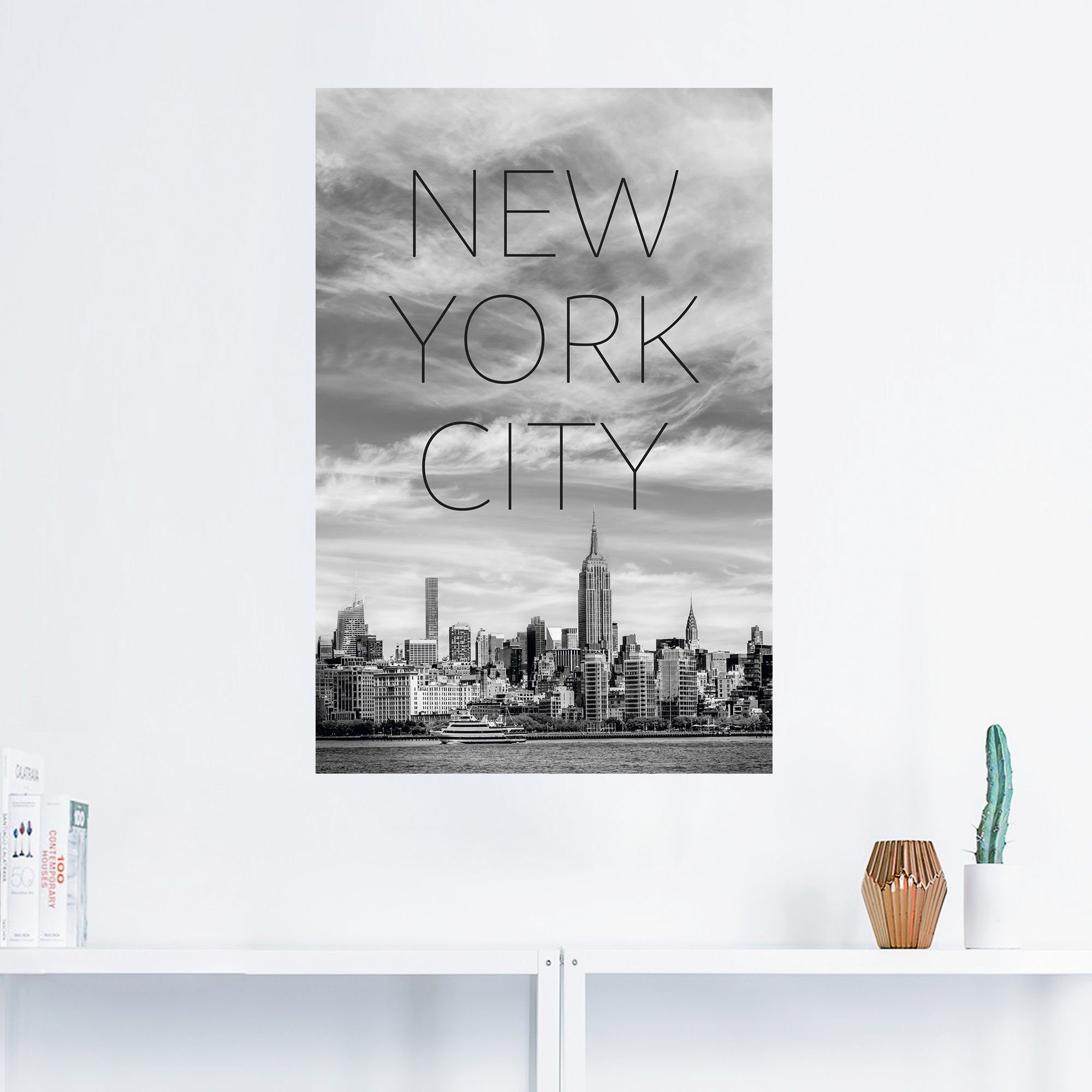 New versch. Leinwandbild, St), oder NYC in Wandaufkleber Alubild, (1 Wandbild Artland Midtown York Größen Poster Manhattan, als