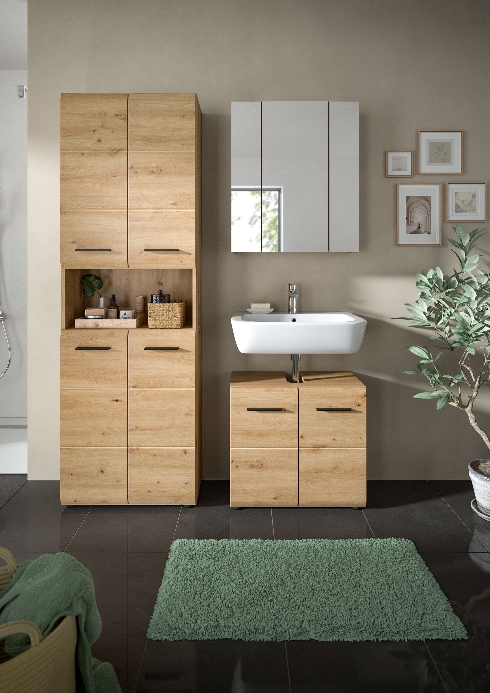 freiraum Badezimmer-Set Ice, in artisan oak - 135x185x30cm (BxHxT)