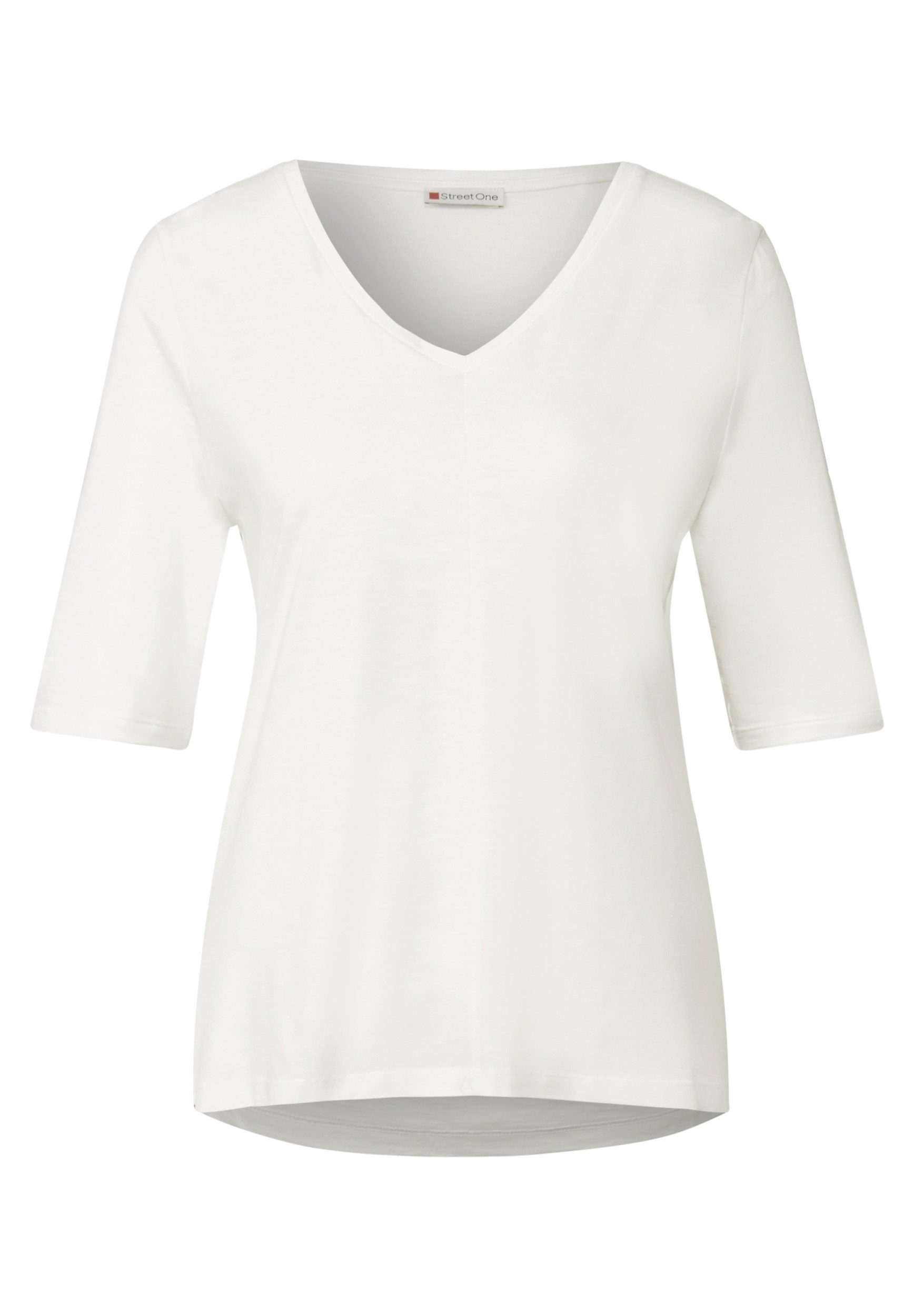 STREET ONE T-Shirt - Damen T-Shirt Halbarm – V-Ausschnitt günstig online kaufen