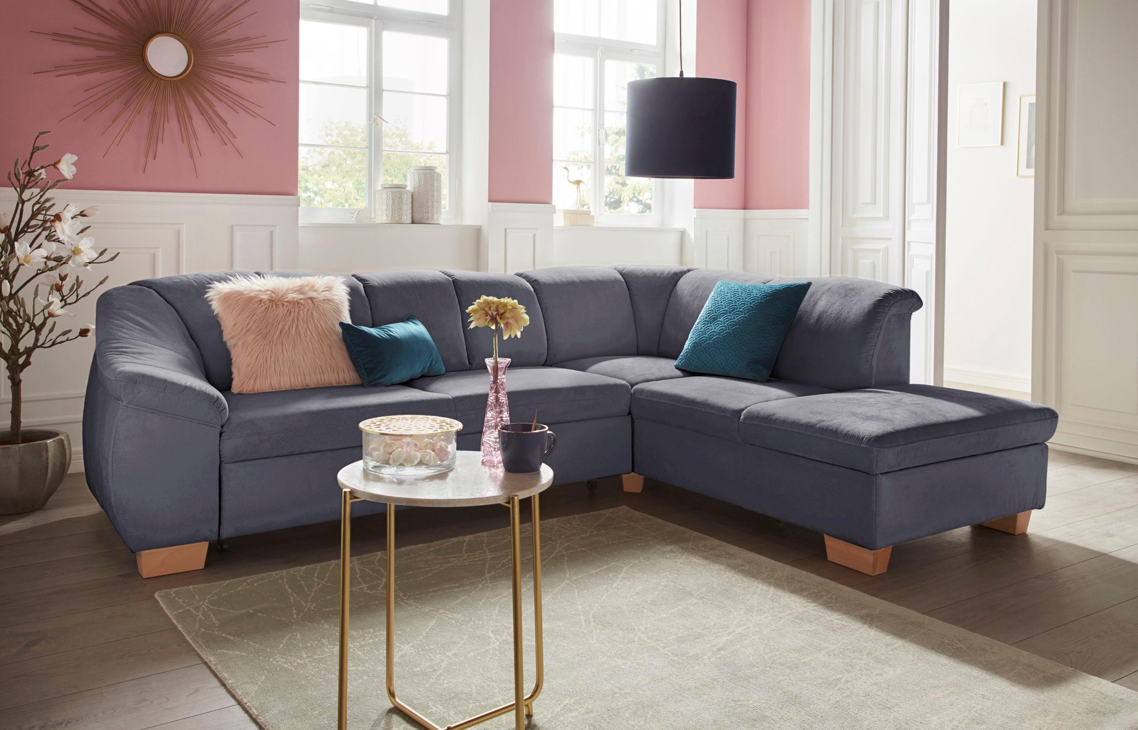sit&more Ecksofa Santo L-Form, mit Federkern, wahlweise mit Schlaffunktion und Stauraum