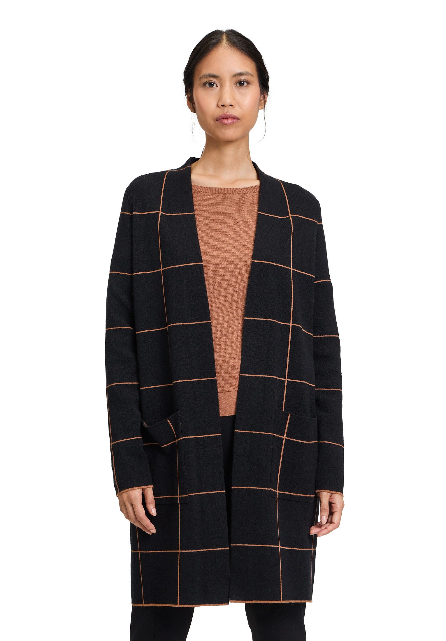 Strickjacke Betty Barclay Damen Strickmantel kariert