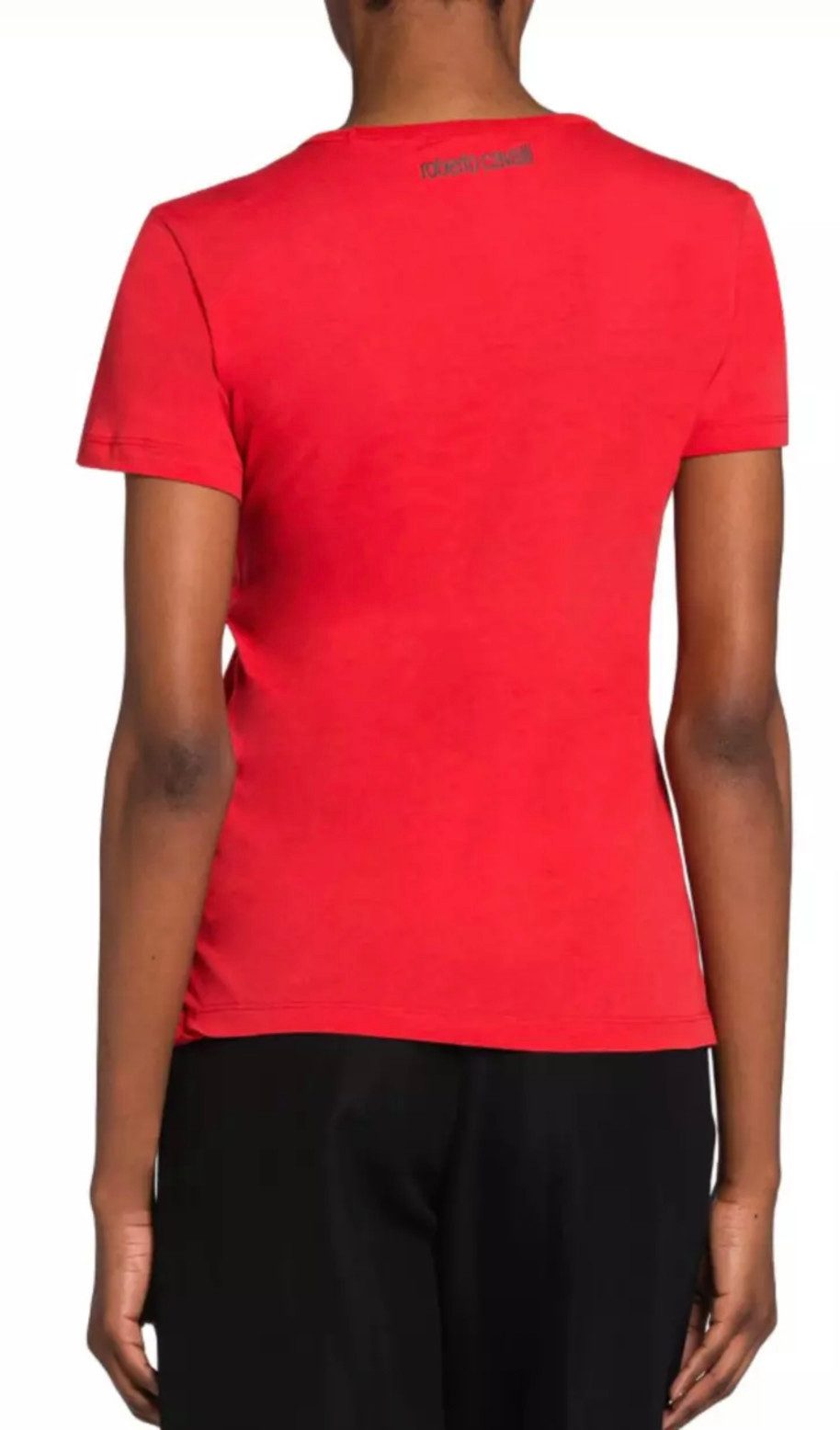 roberto cavalli T-Shirt Firenze Damen RC Monogram Print Logo Slim Fit Scoop-Neck-Ausschnitt und Slim Fit für eine moderne Passform – Bild 5 von 5
