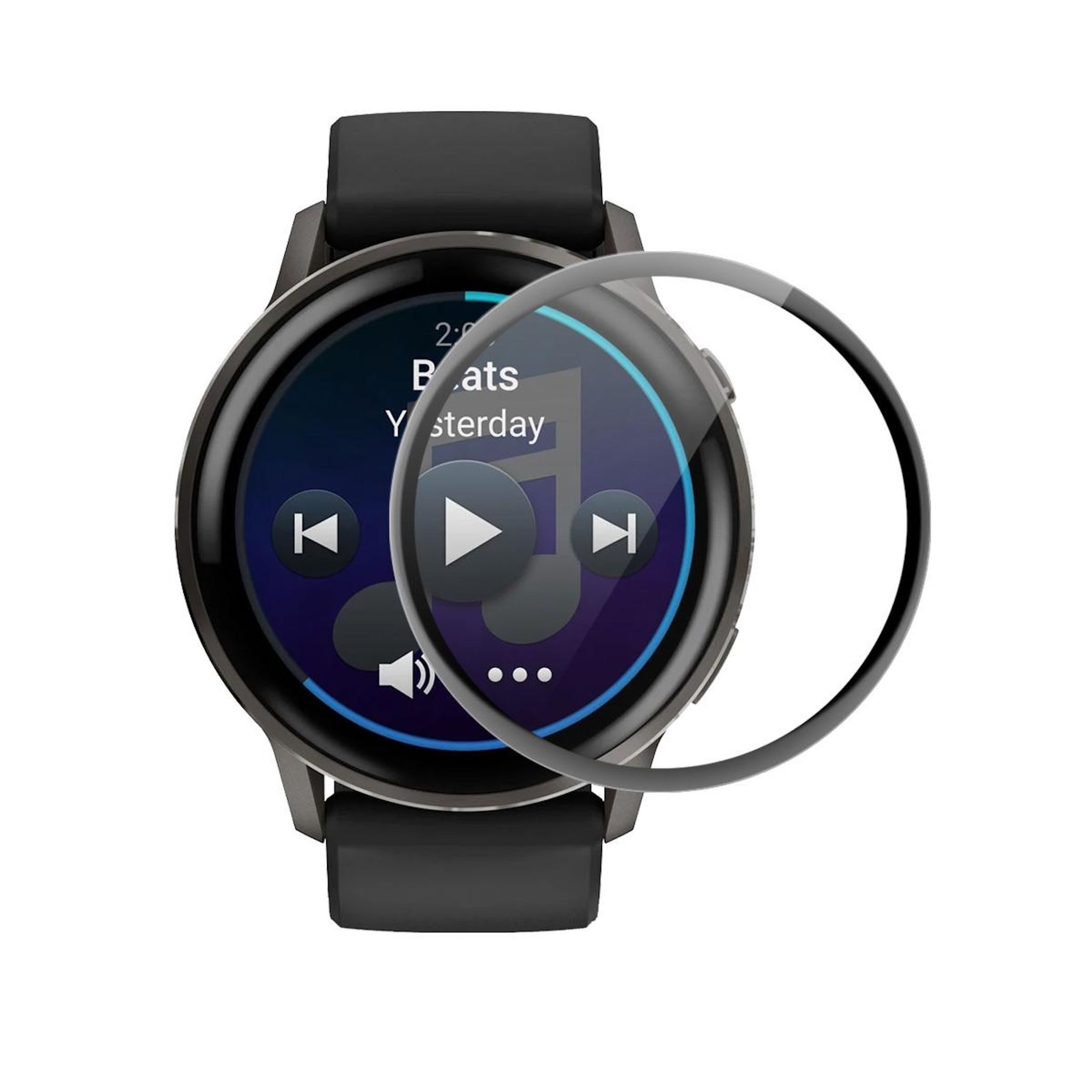 Wigento Displayschutzglas Full Cover für Garmin Venu 4 45mm 3D Schutzfolie Soft Kunststoff Rand für Garmin Venu 4 45mm, Kratzfest, Anti-Fingerprint, 3D-Design