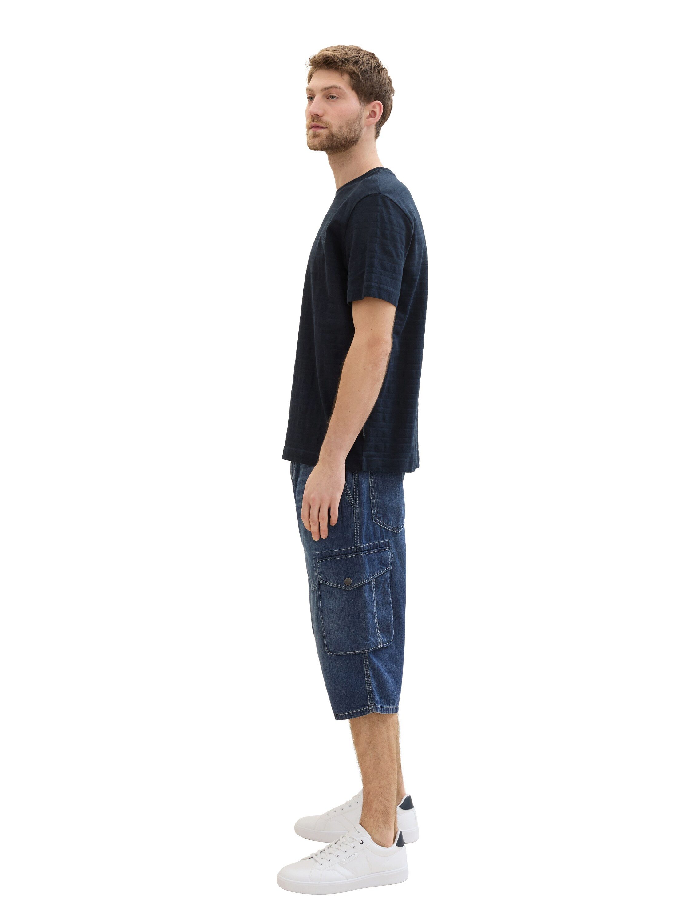TOM TAILOR Jeansshorts MORRIS OVERKNEE mit recycelter Baumwolle