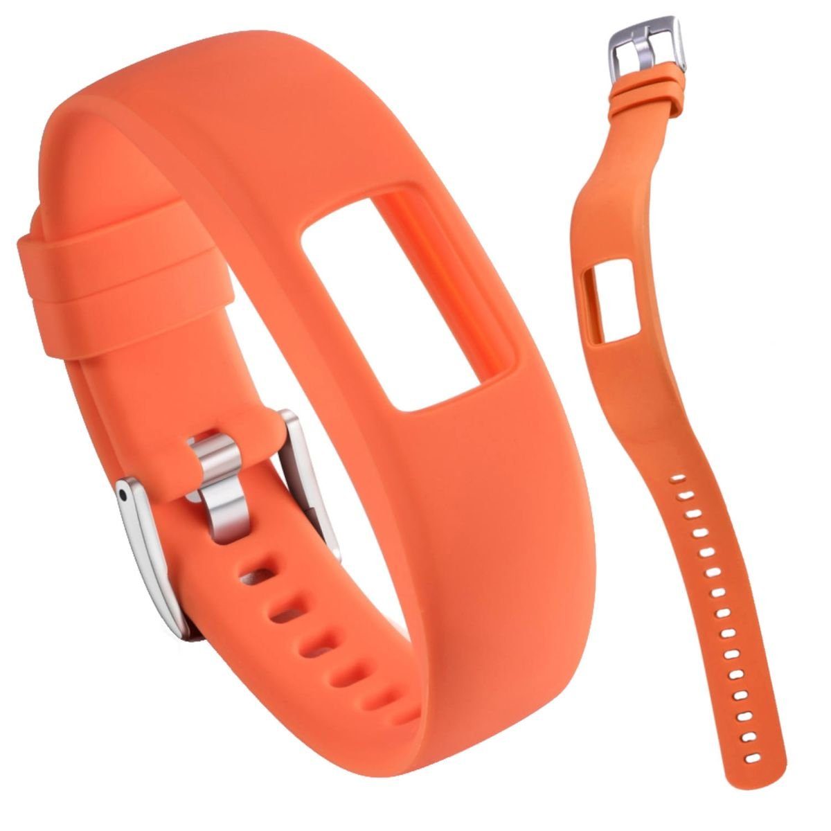 Wigento Smartwatch-Armband Für Garmin Vivofit 4 Hochwertiges Kunststoff / Silikon Uhr Watch Smart Sport Armband Orange