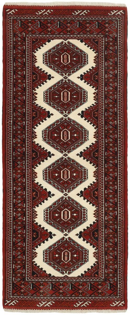 Orientteppich Turkaman 82x201 Handgeknüpfter Orientteppich / Perserteppich Läufer, Nain Trading, rechteckig, Höhe: 6 mm