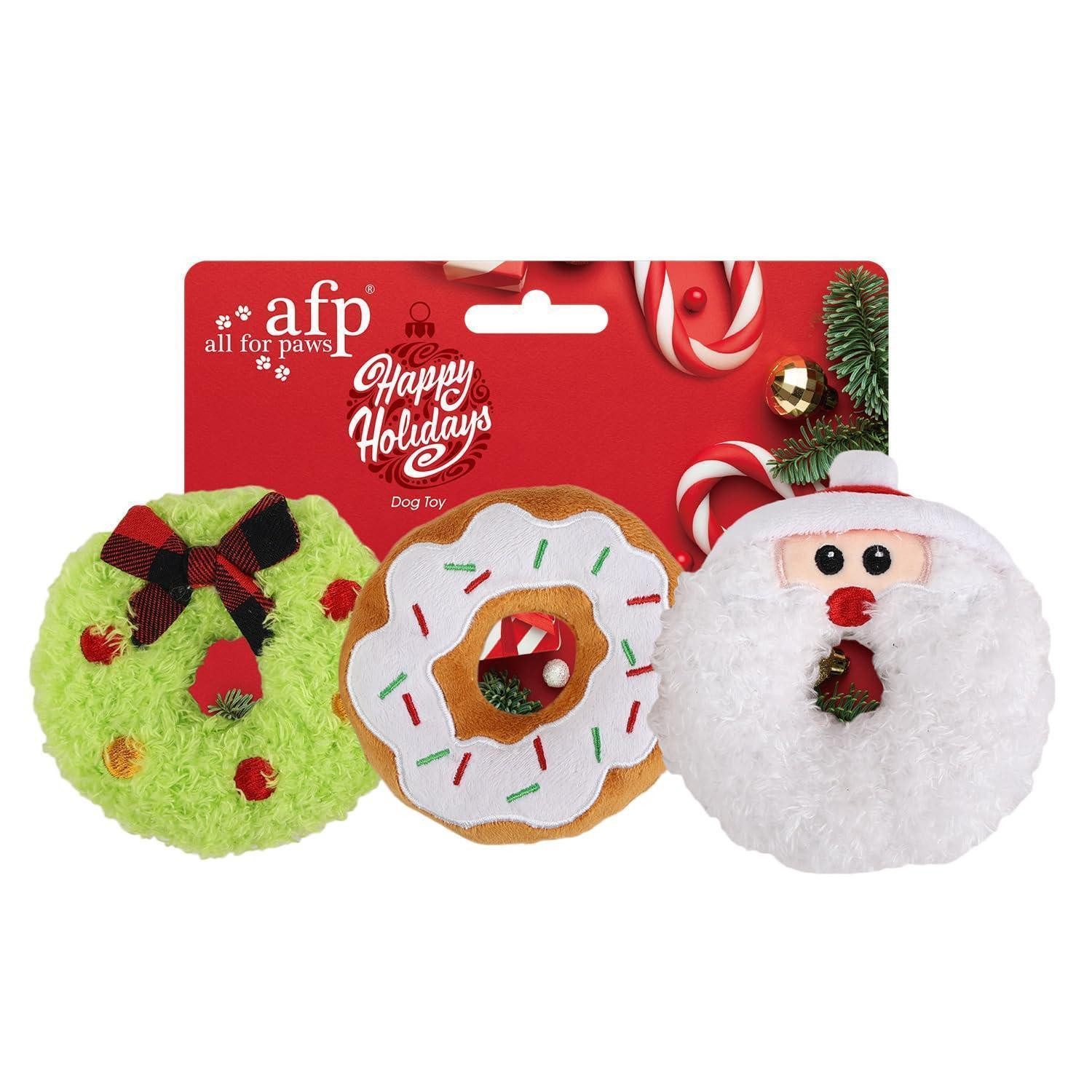 LuxusKollektion Tierkuscheltier Hundespielzeug 3er Set Donut Christmas, Textil, (3-tlg)