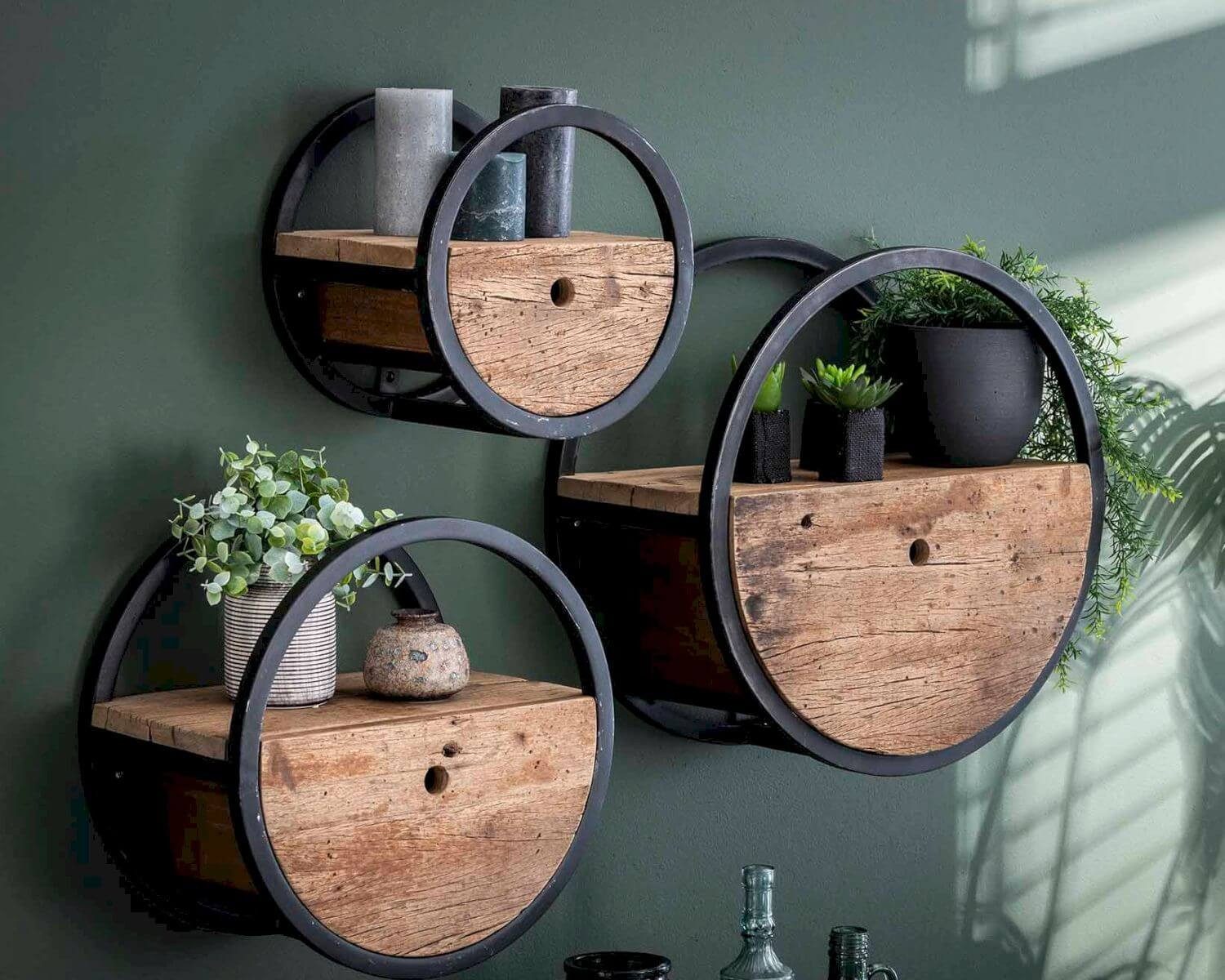 designline Wandregal »Runde« Massivholz Wandregal mit günstig online kaufen
