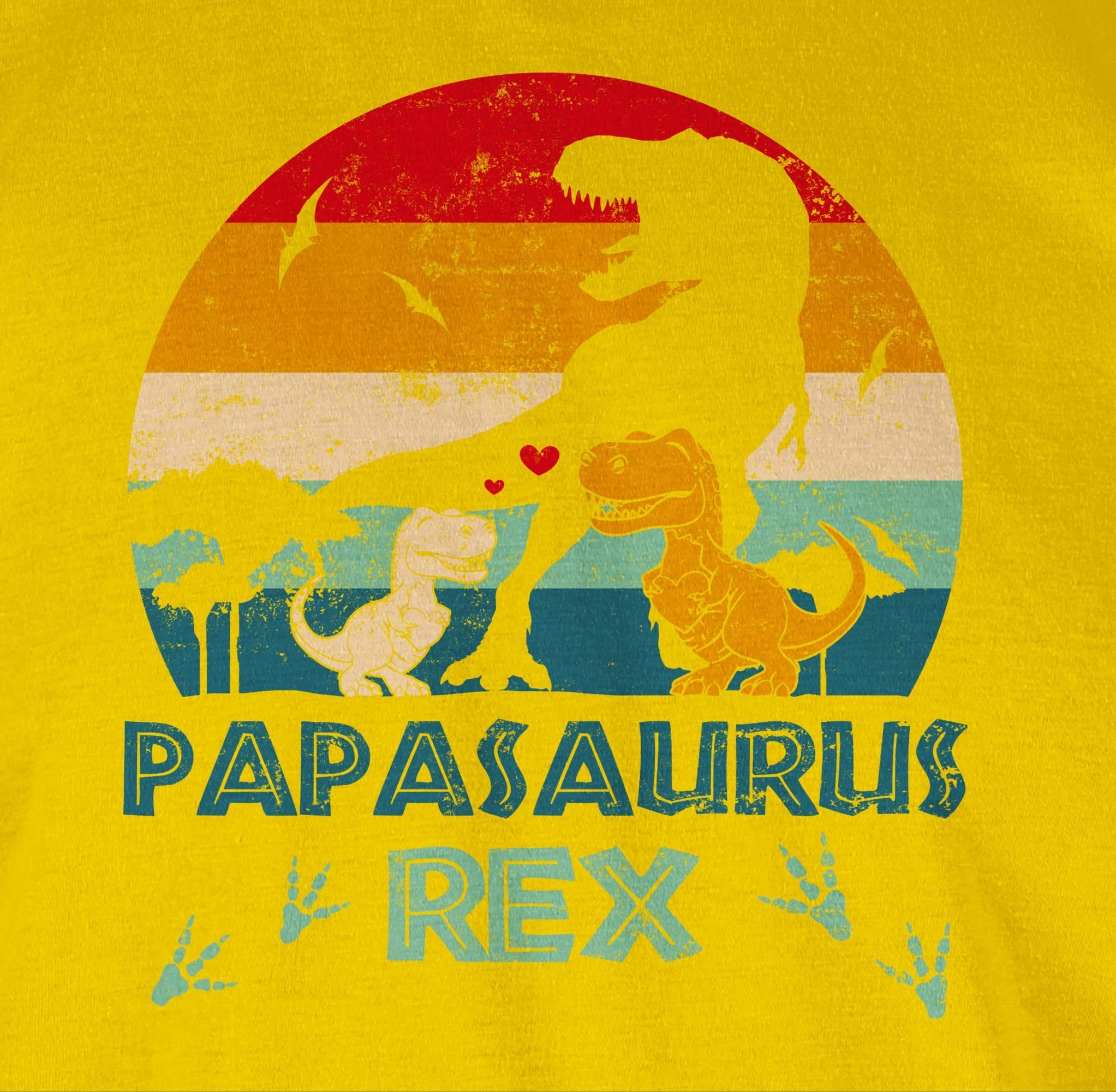 Bester Gelb Shirtracer Papasaurus Vater Geschenk - T-Shirt Papi Saurus Dino Papa für Rex Papa Geschenk Vatertag 03