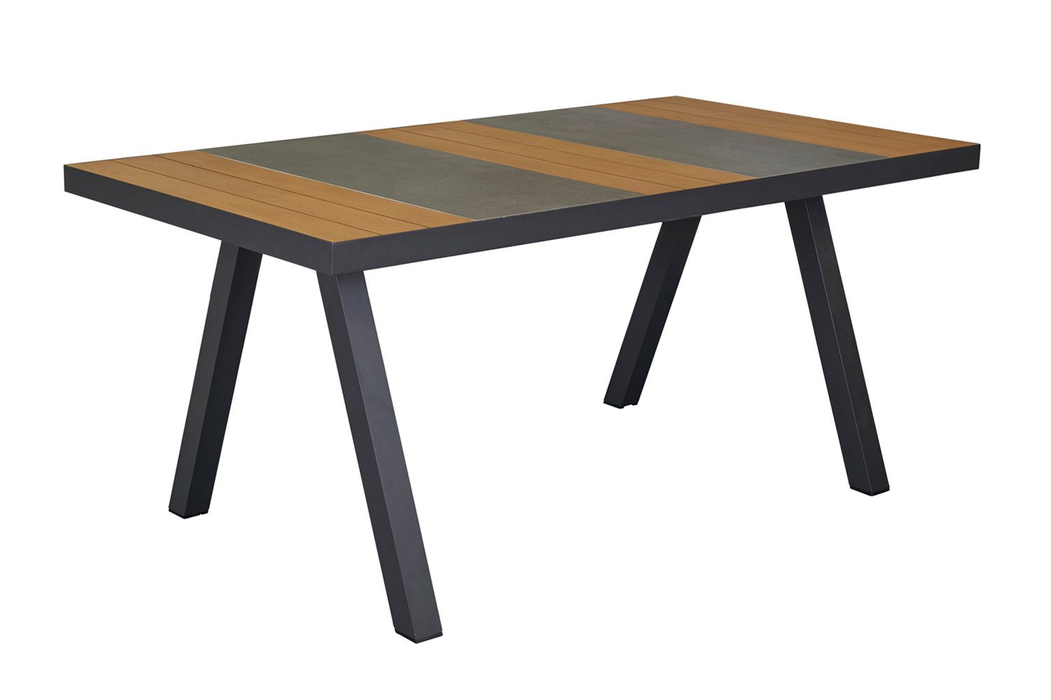 dasmöbelwerk Gartentisch Gartentisch Texas Terrassentisch Esstisch 167x90cm Teakholz Anthrazit