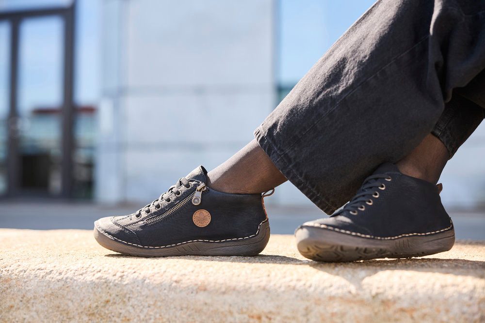 Rieker Schnürboots Sneaker, Schnürschuh, Outdoorschuh mit Reißverschluss