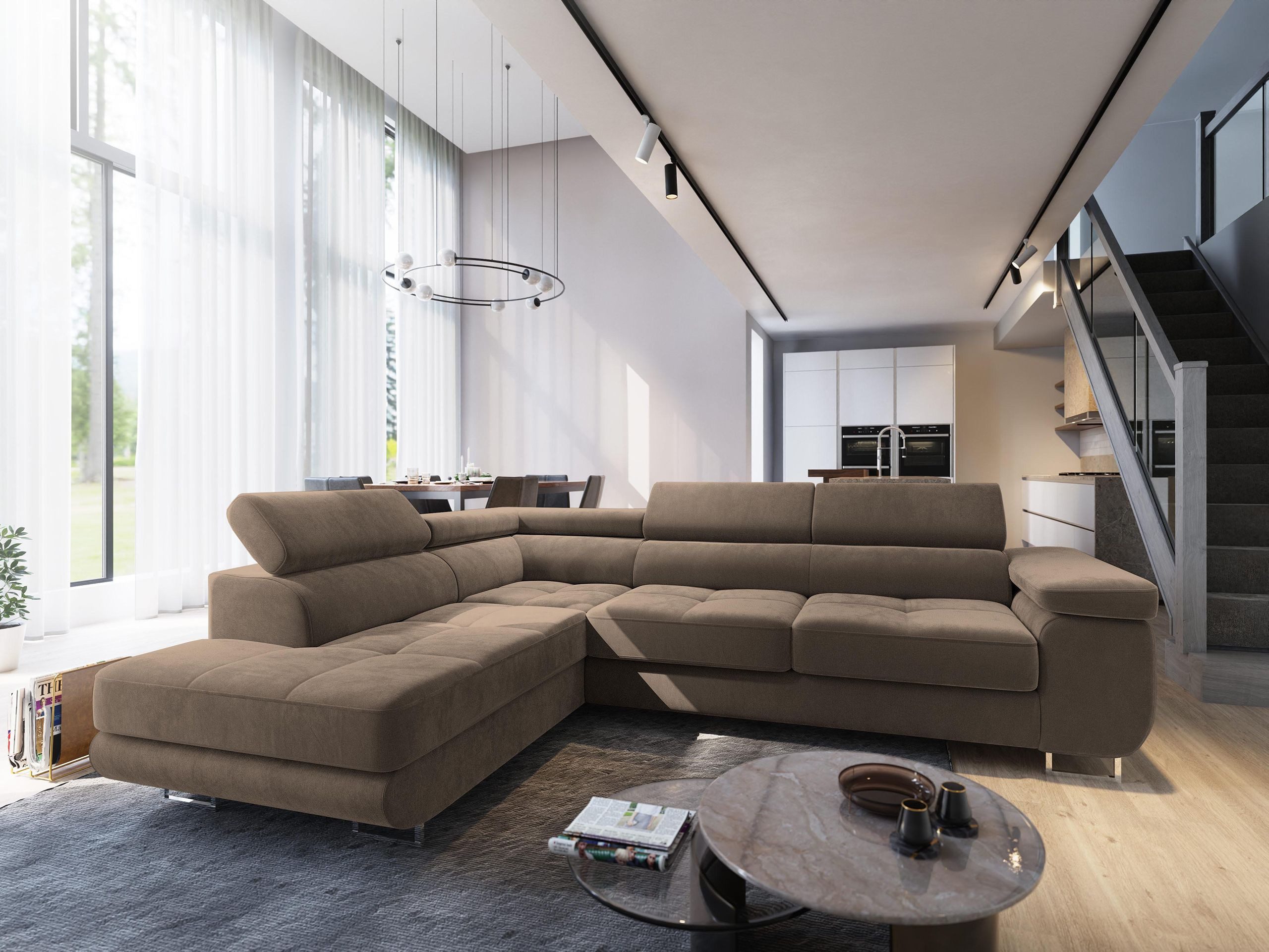 Masseno Ecksofa SELVA mit Schlaffunktion L-Form, Sofa mit Bettkasten günstig online kaufen