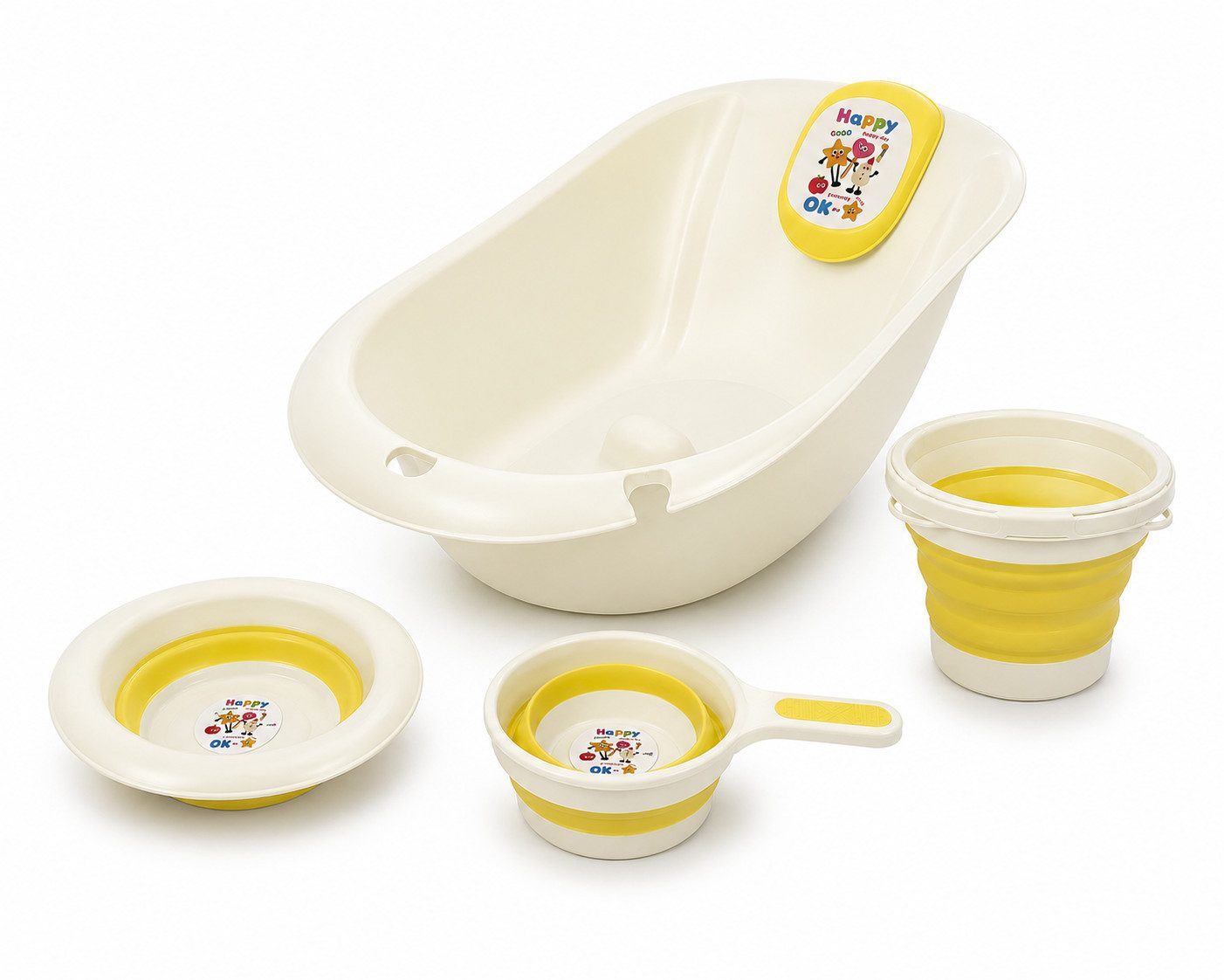 Boncuks Home Babybadewanne Baby Badewanne Set mit Zubehör 60cm-Kompakt