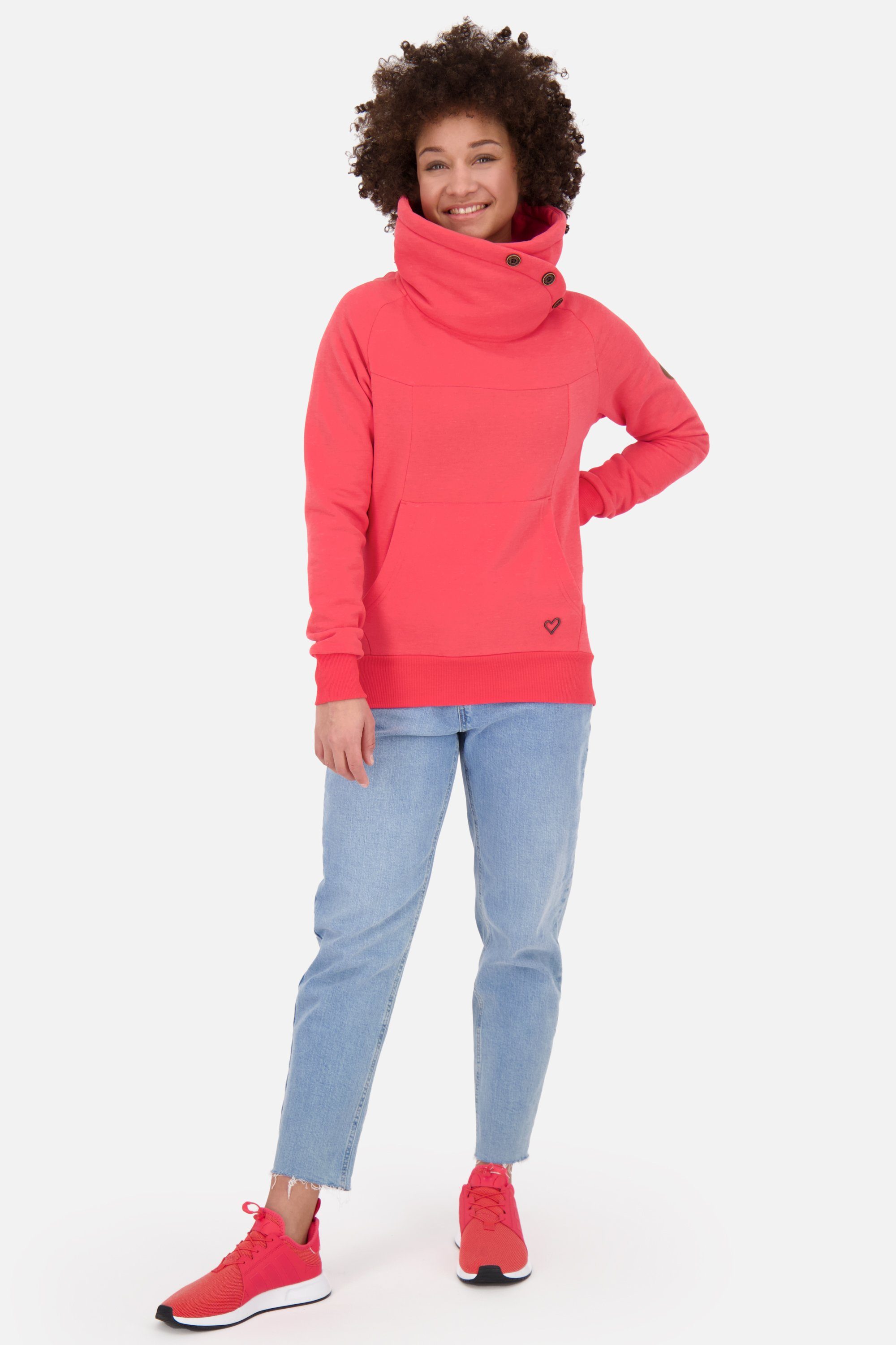 & Alife Pullover coral Sweatshirt melange VioletAK Damen A Sweatshirt Rundhalspullover, Kickin