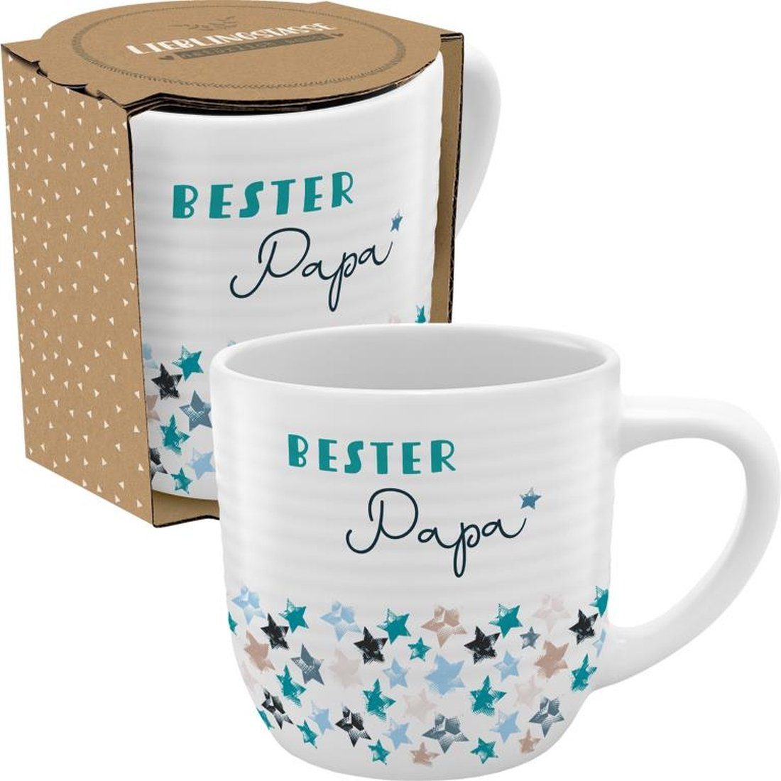 Sheepworld Tasse Tasse Kaffeetasse Teetasse 40cl Sheepworld GRUSS & CO Rillen Papa, Material: Steinzeug