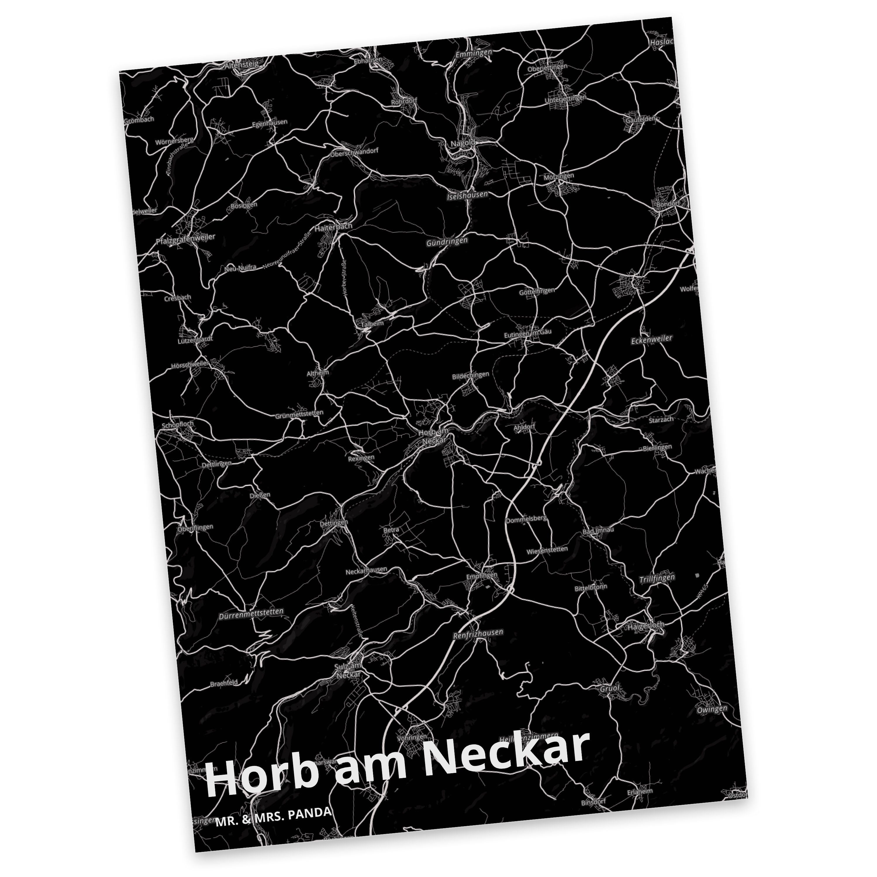 Panda Einladungskarte, Neckar Postkarte & Mr. Geschenk, am Horb Mrs. Da Ansichtskarte, Städte, -