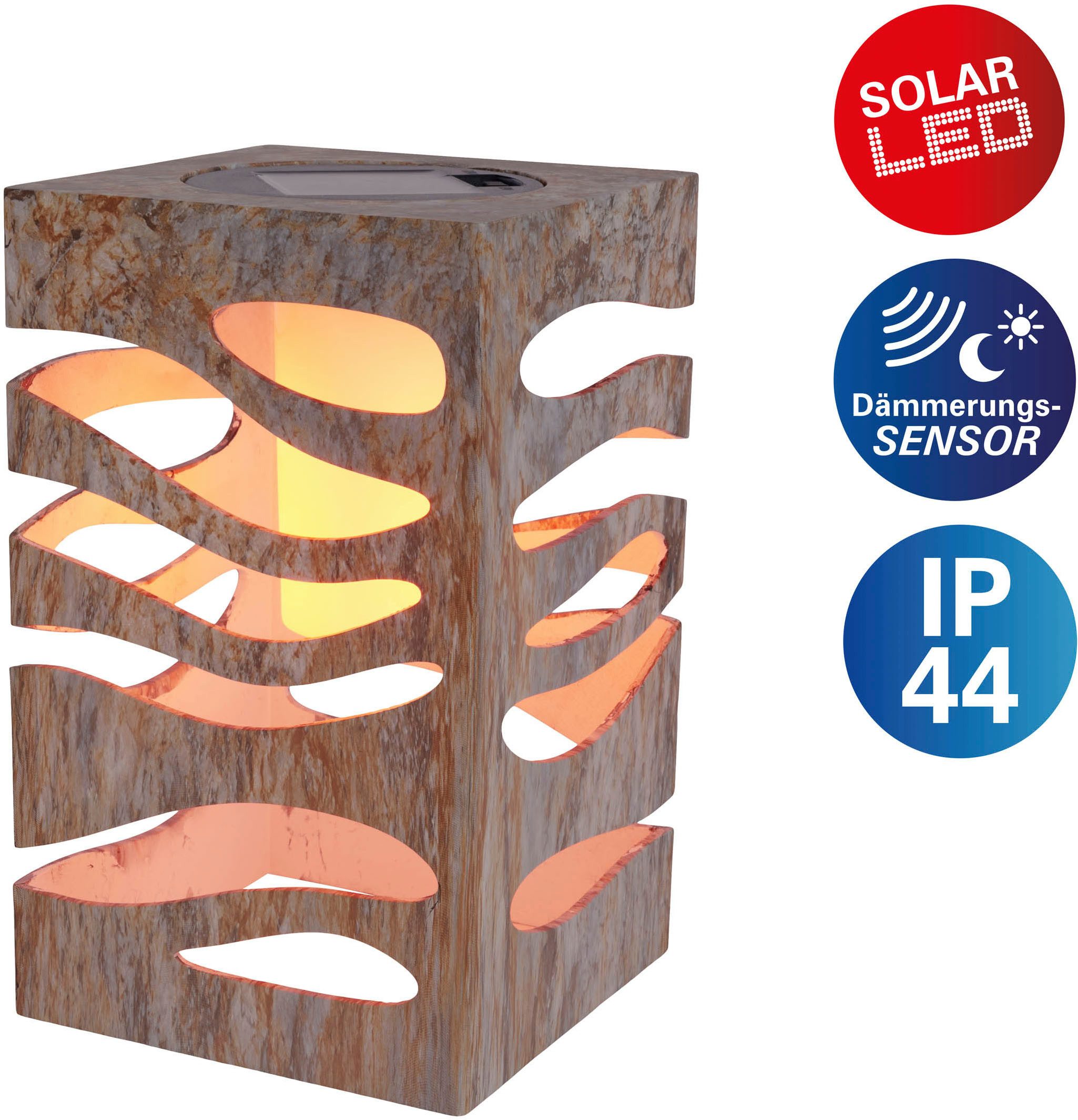 näve LED Solarleuchte Hilda, Tageslichtsensor, LED fest integriert, Warmwei günstig online kaufen