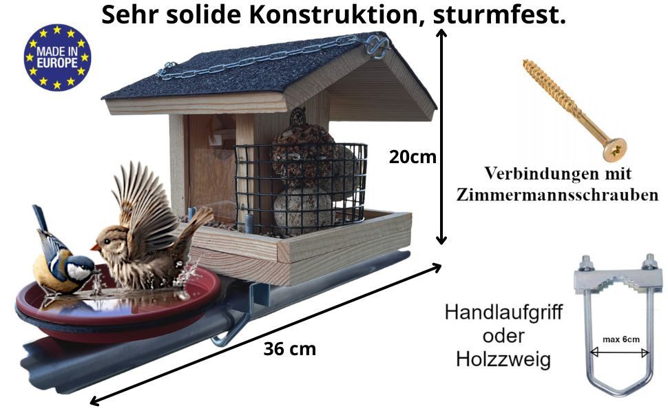 Stafeco Vogelhaus Vogelfutterhaus für Balkon und günstig online kaufen