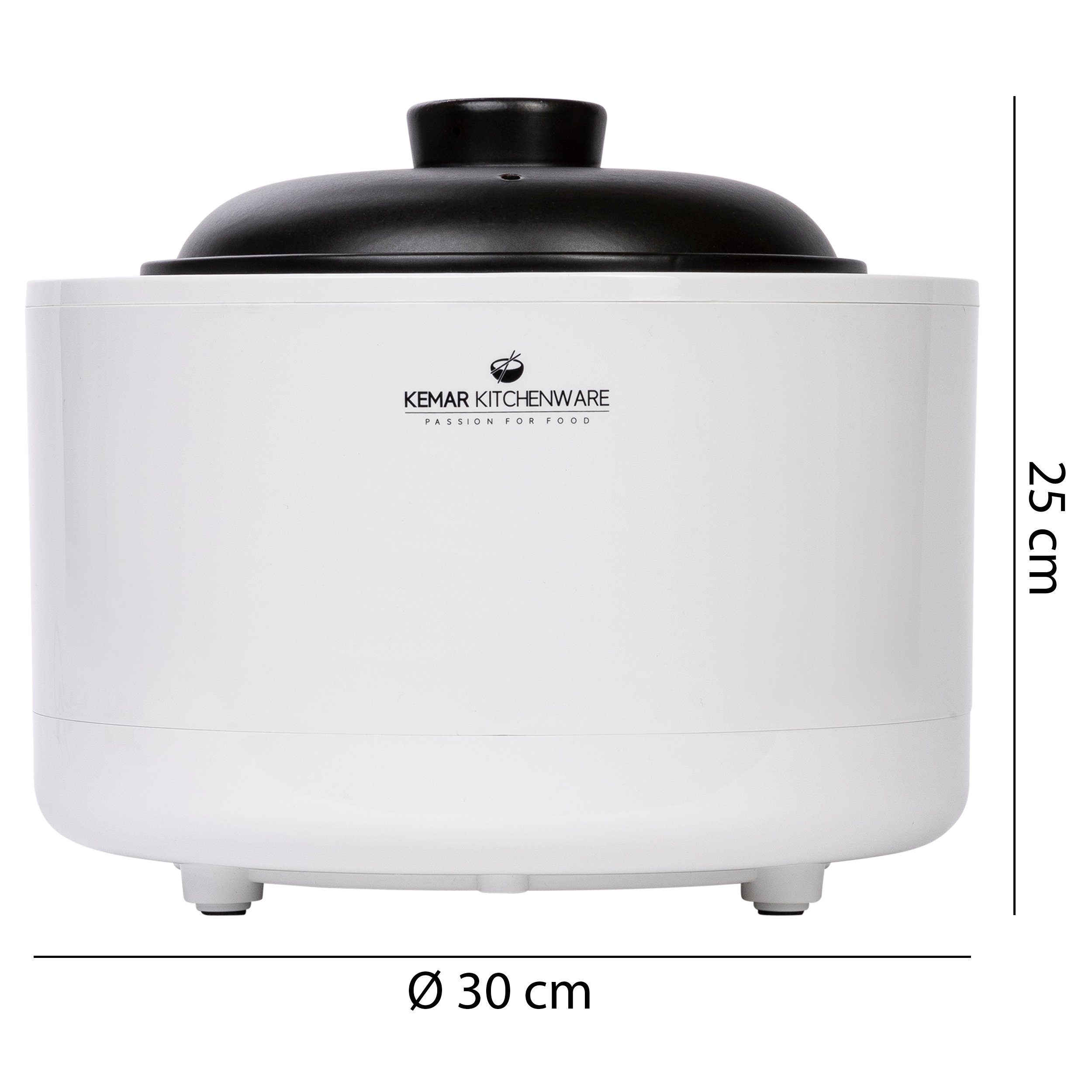 KeMar Kitchenware Multikocher, 900 W, 2,50 l Schüssel, Keramiktopf, Touchdisplay, 7 Programme, Timer