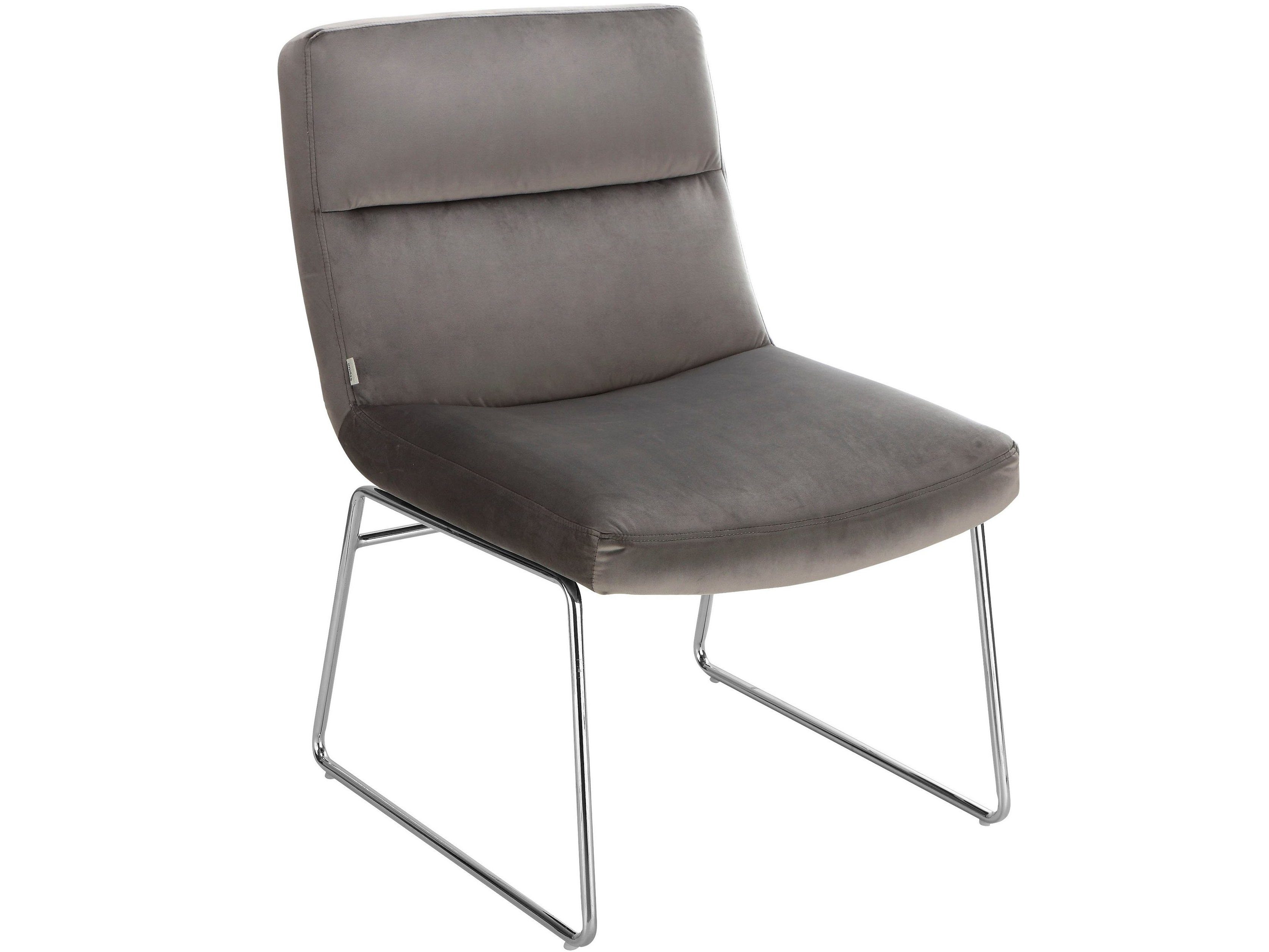 loft24 Sessel Gila (1-St), chromfarbenes Metallgestell, Sitzhöhe 47,5 cm grau