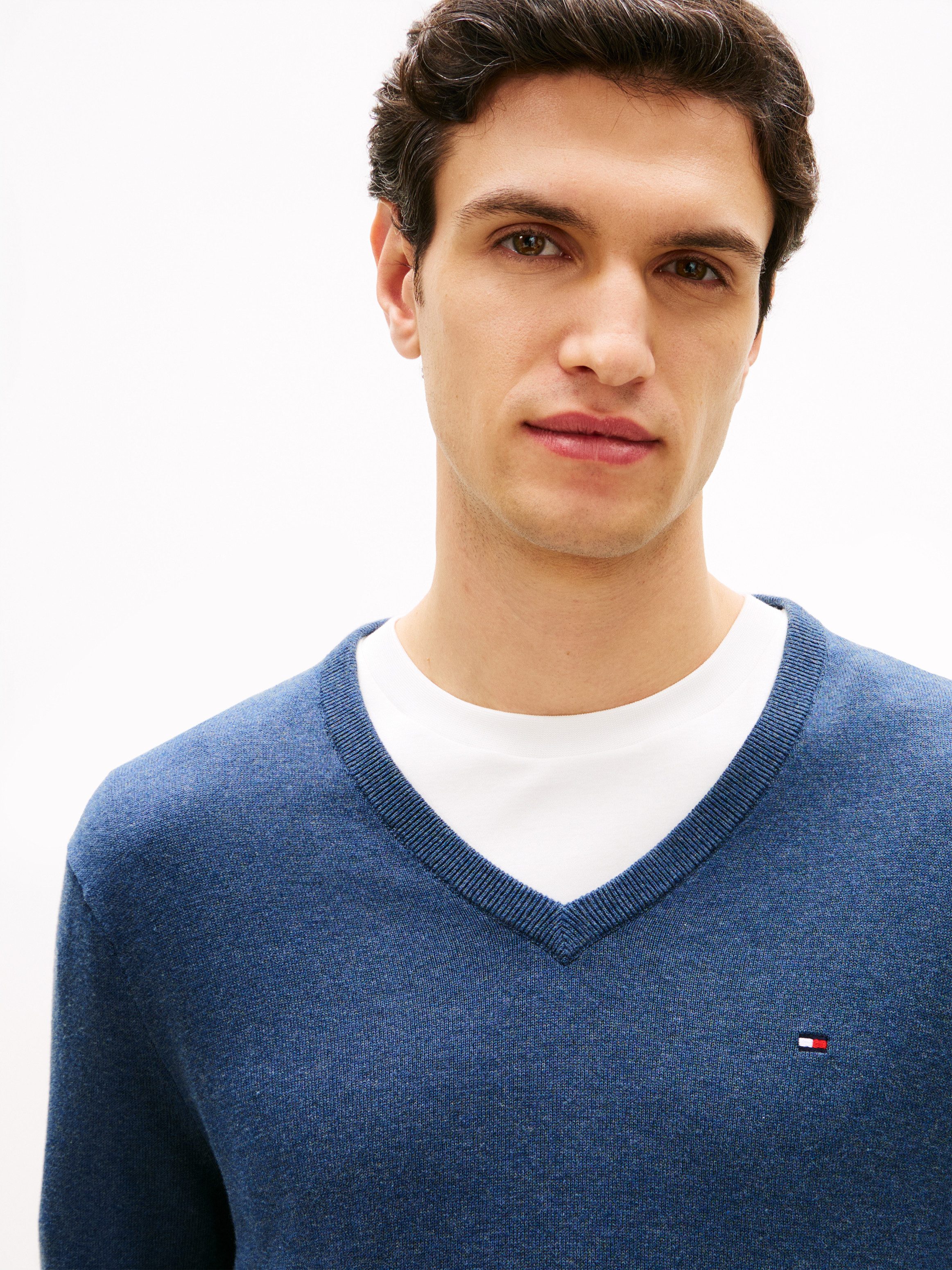 Tommy Hilfiger Strickpullover ESSENTIAL COTTON V NECK mit V-Ausschnitt und günstig online kaufen