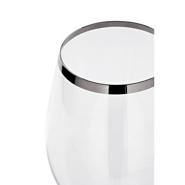 Fink Weißweinglas Weißweinglas PLATINUM - transparent - Glas, Glas, Platinumauflage, Füllmenge 920 ml