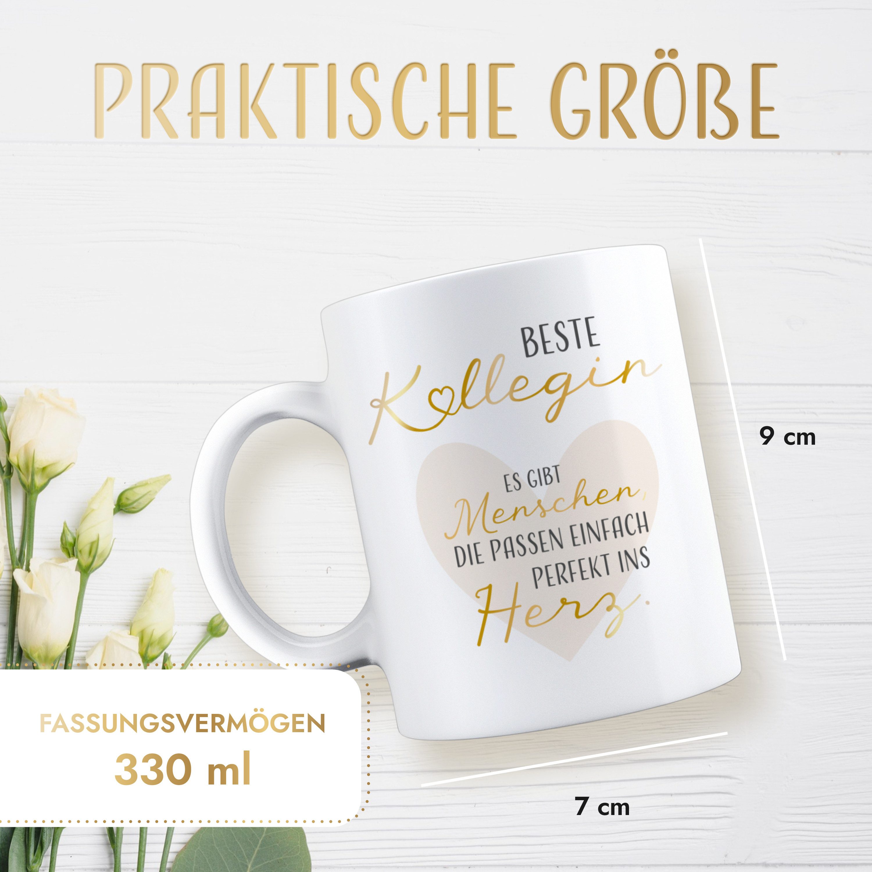 Amari Tasse Beste Kollegin Spruch Gold, Geschenk Arbeitskollegin Abschied Danke, Keramik, Kaffeetasse Bürotasse 330 ml Geschenkbox Jobwechsel Dankeschön – Bild 5 von 5