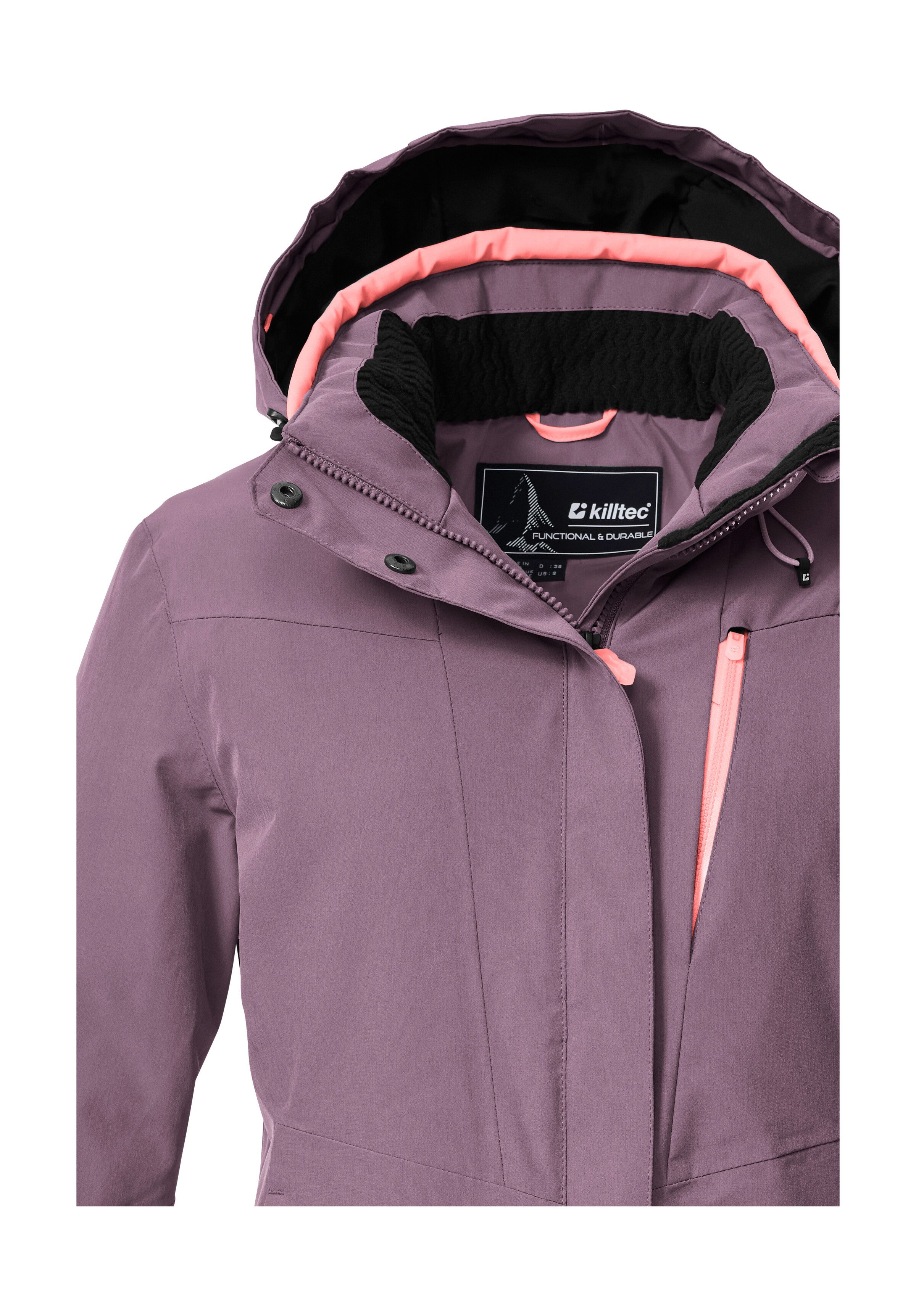 Killtec Skijacke KSW 25 WMN SKI JCKT Atmungsaktive, wasserdichte Skijacke mit abnehmbarer Kapuze