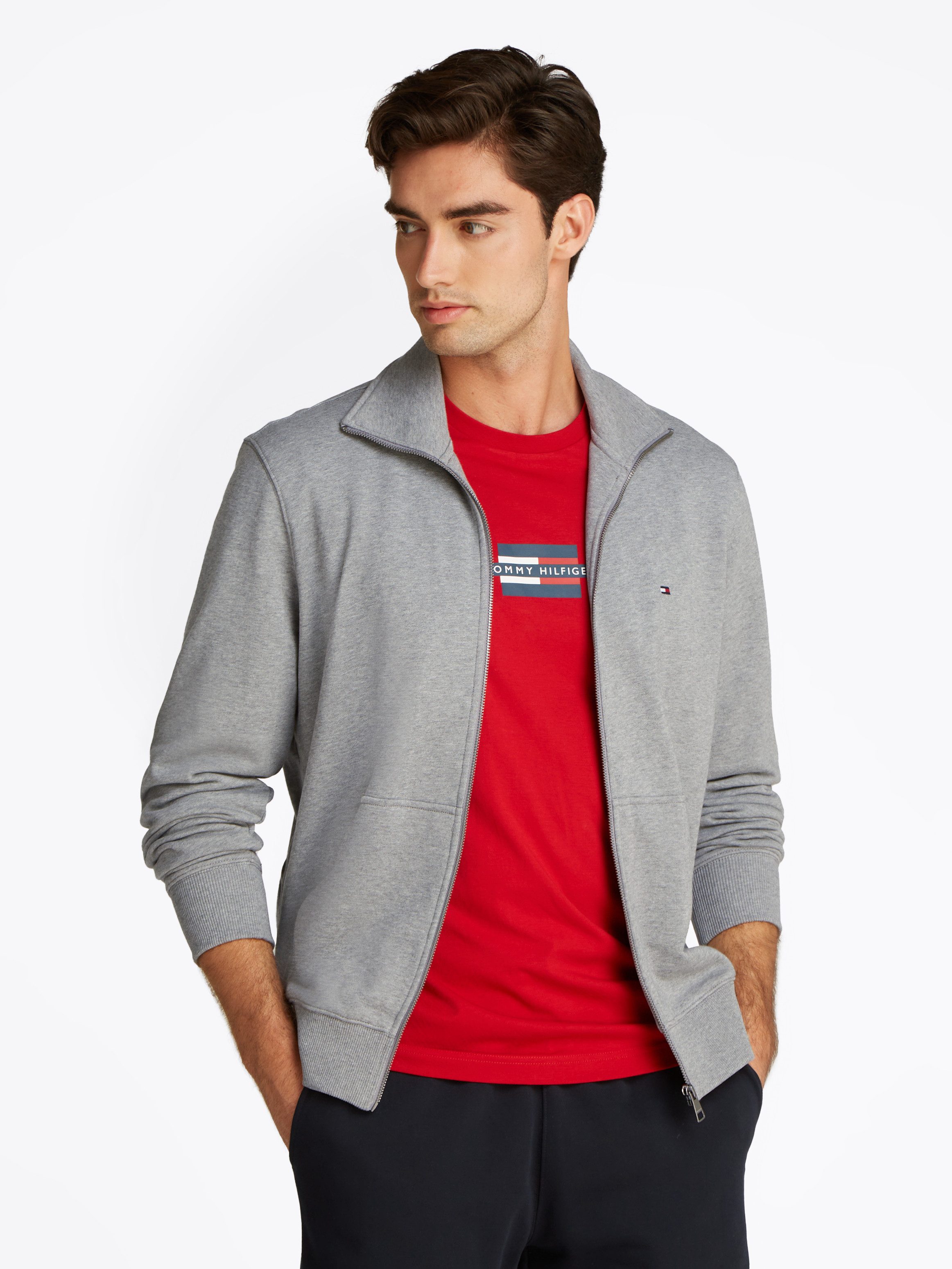 Tommy Hilfiger Sweatjacke ESSENTIAL TERRY ZT STAND COLLAR günstig online kaufen