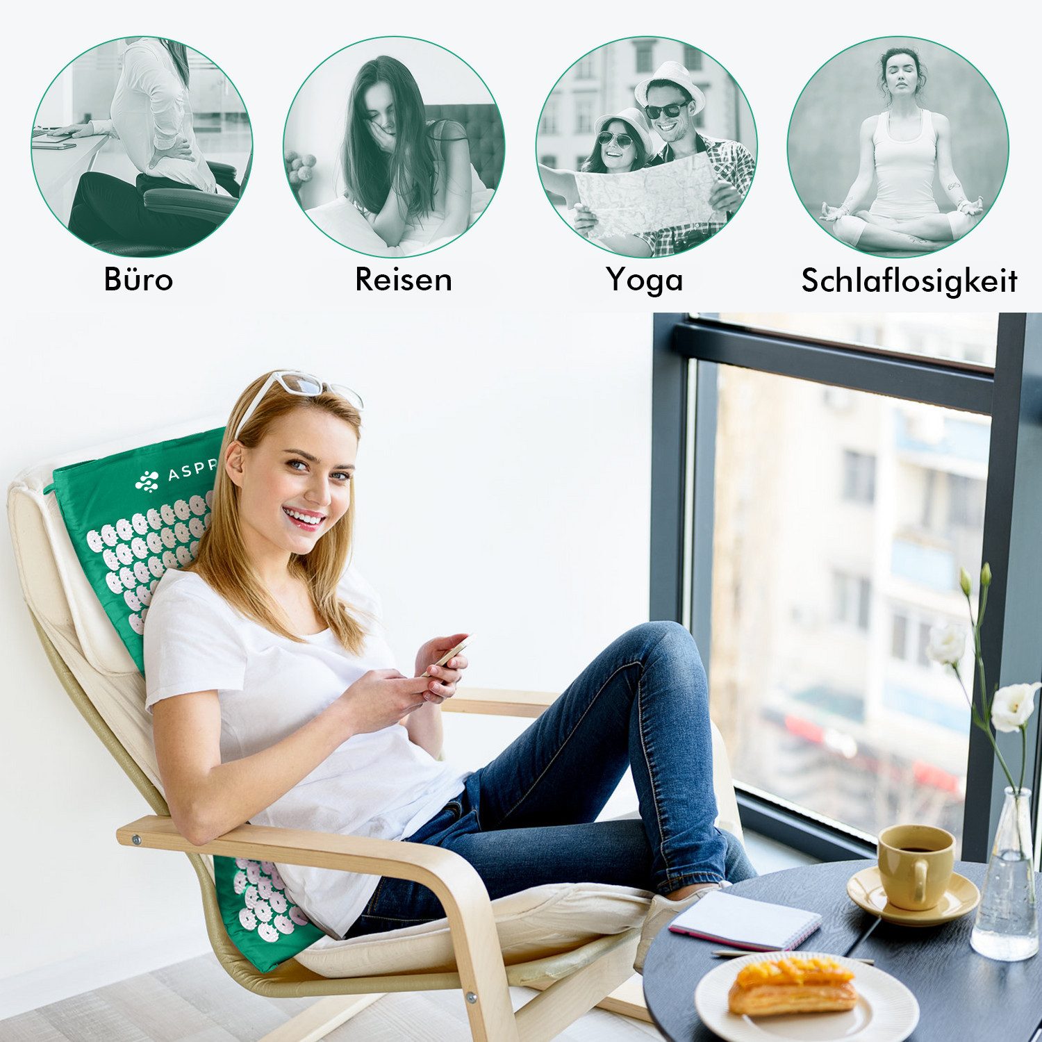 ASPRIA Yogamatte, Whigre Akupressur-Set