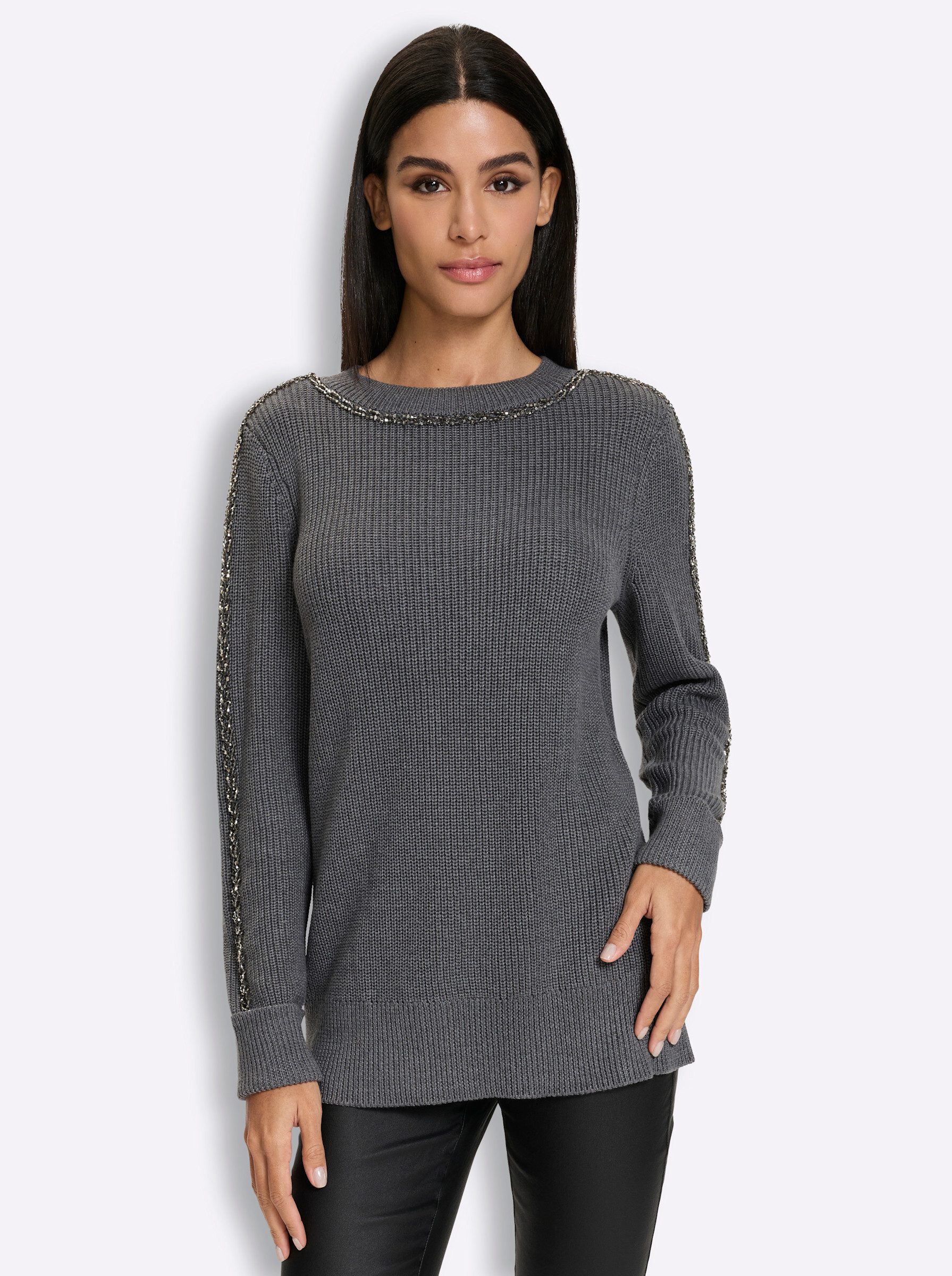 Strickpullover Pullover Langarm Rippoptik