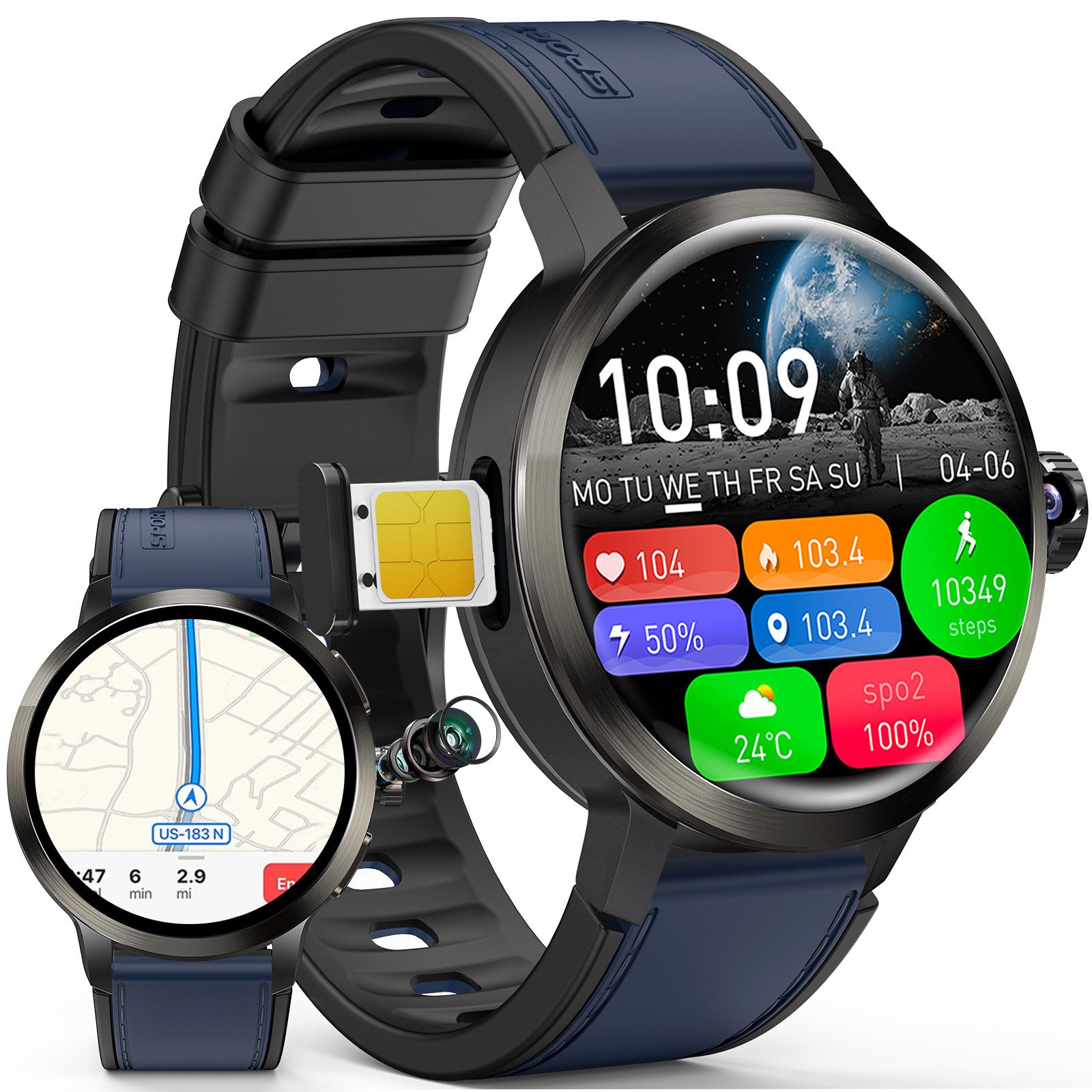 Yuede Smartwatch Damen Herren, Neueste Fitness Uhr mit Anrufe und SMS Smartwatch (1.2 Zoll) Fitness Tracker Armbanduhr mit Schrittzähler,Blutsauerstoff, Blutdruckmessung, Schlafüberwachung, AI Voice und SNS-Benachrichtigung etc., Bluetooth 5.3 Sportuhr, IP67 wasserdicht, unterstützt 100+ Sportmodi, für Android IOS