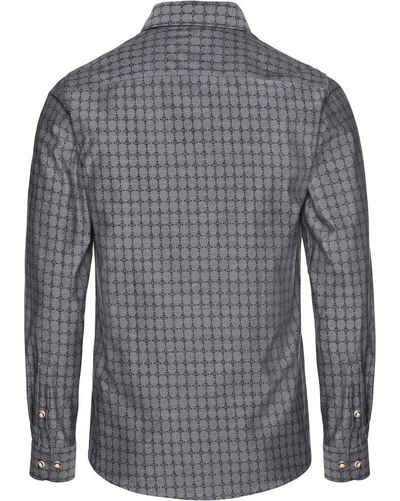 Almsach Trachtenhemd Hemd mit Karo-Jacquard-Muster