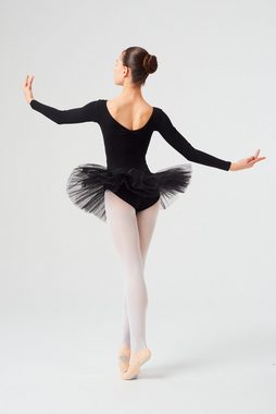 tanzmuster Tüllkleid Ballett Tutu Romy mit Glitzersteinen Langarm Ballettkleid aus weicher Baumwolle mit Tüllrock für Mädchen